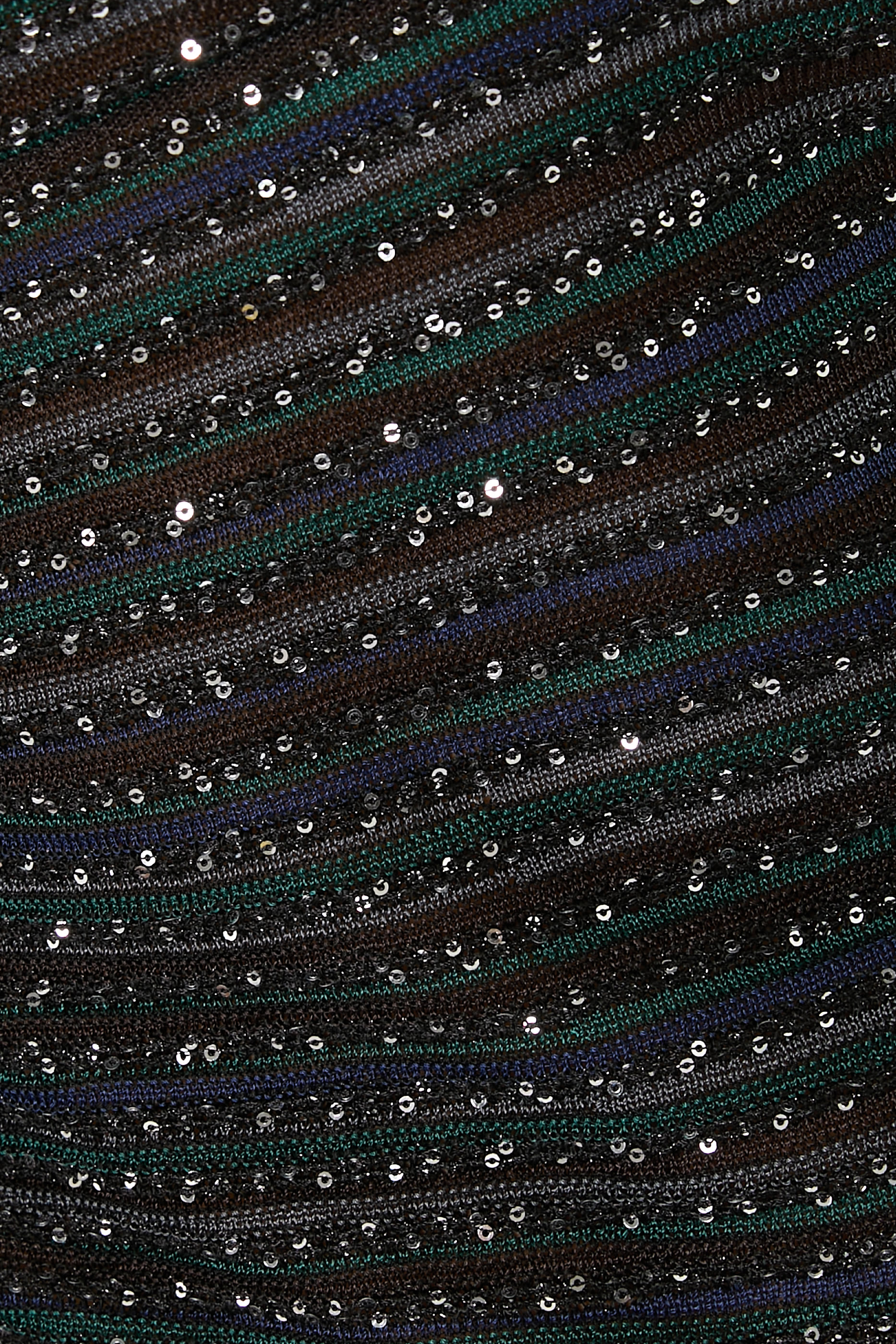 Partialized Sequinned Knit Sleeveless Asymmetric Top