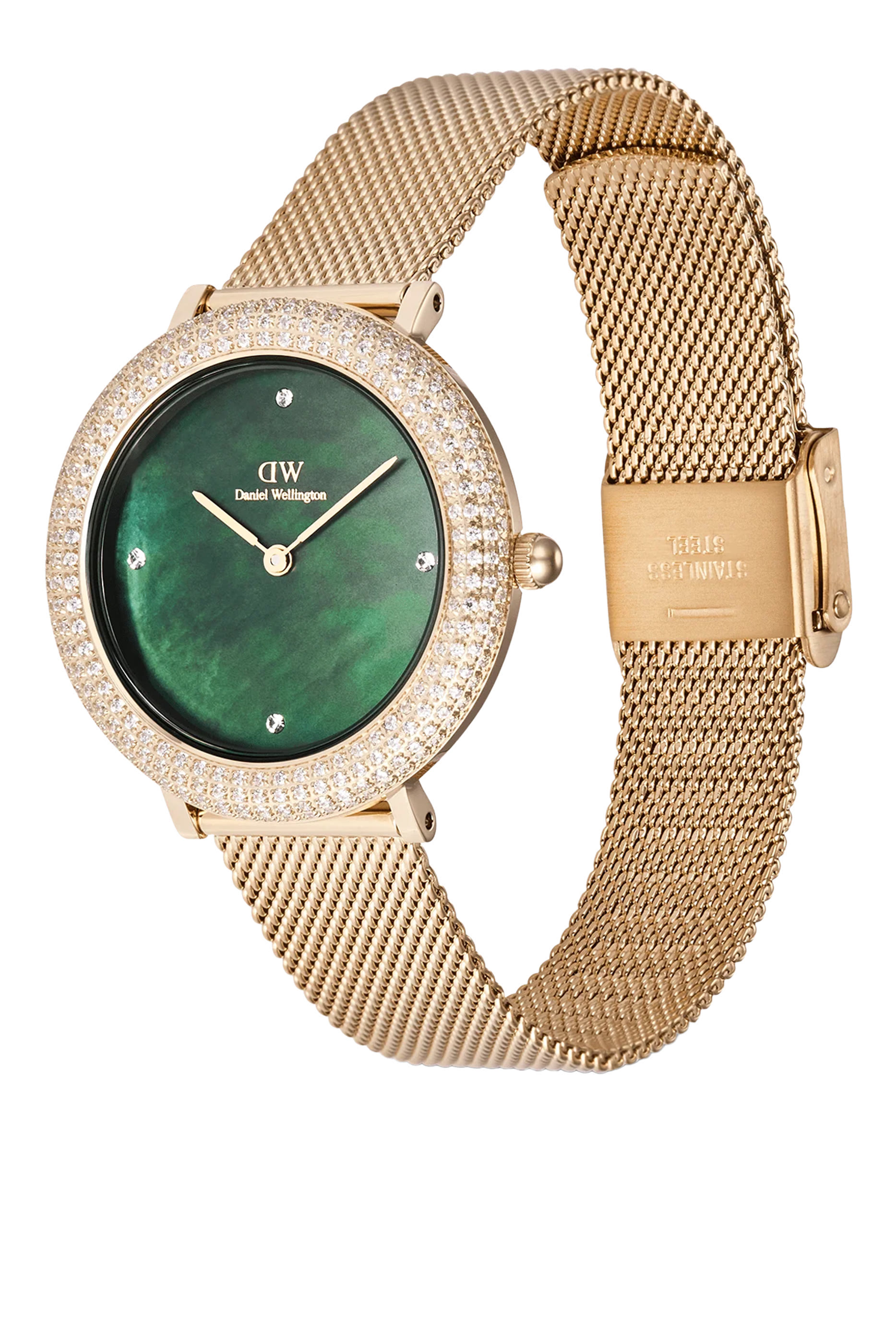 Crystalline Bezel Watch, Stainless Steel