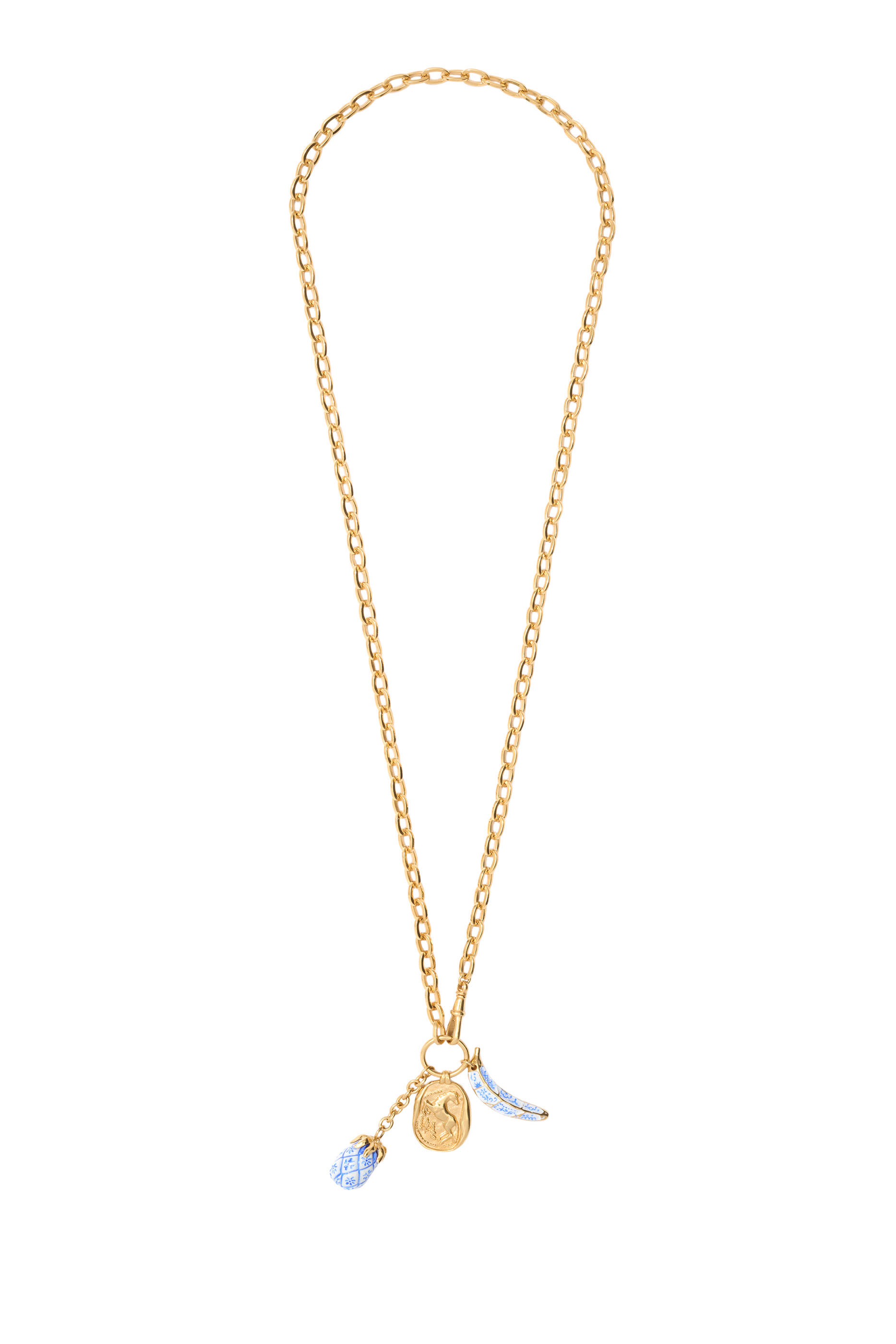 Bloomcraft Pendant Necklace, Brass & Enamel
