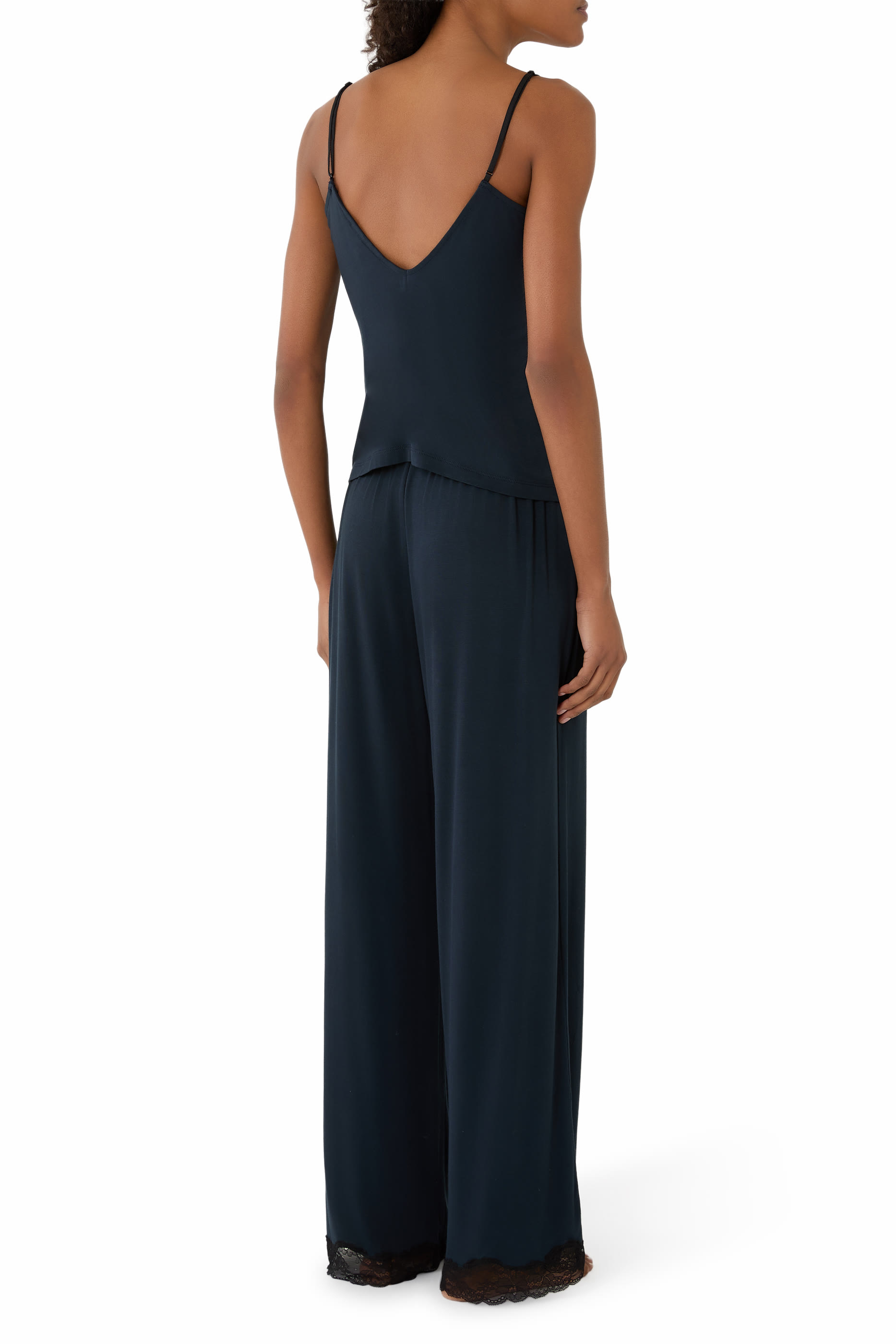  Jersey Lace Detail Cami Pyjama Set