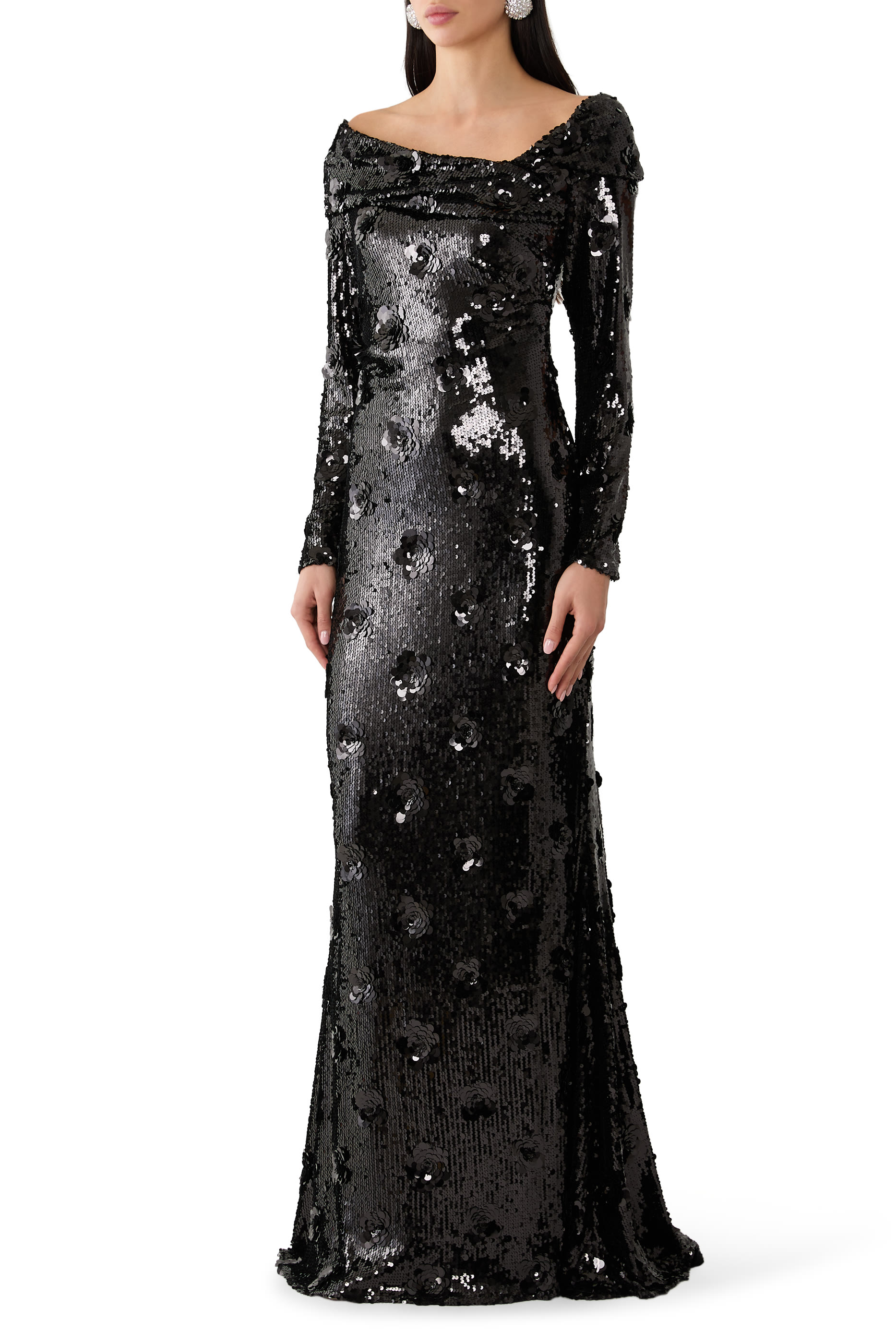 Sequin Embellished Evening Gown
