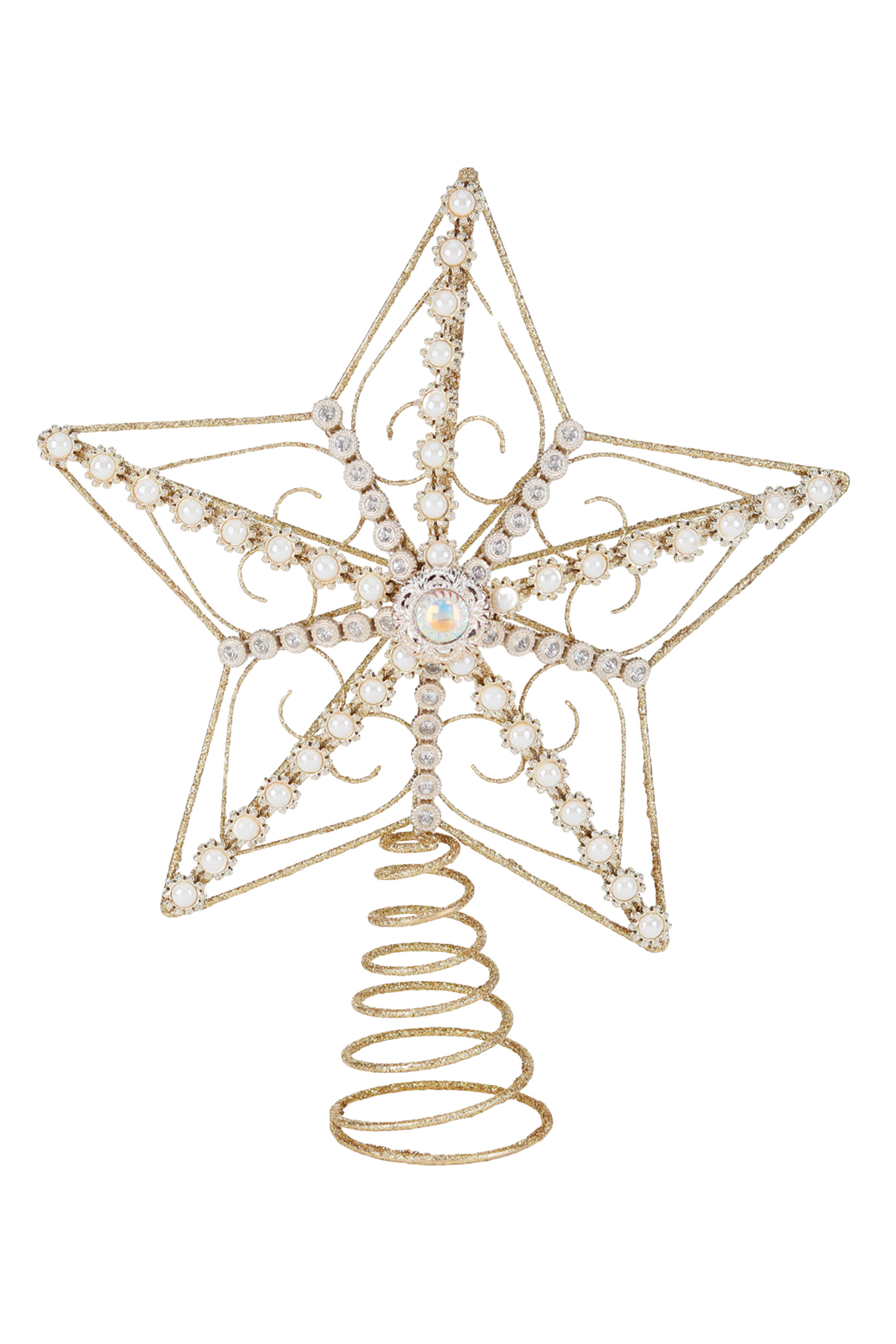Metal Wire Jewel Star Tree Topper