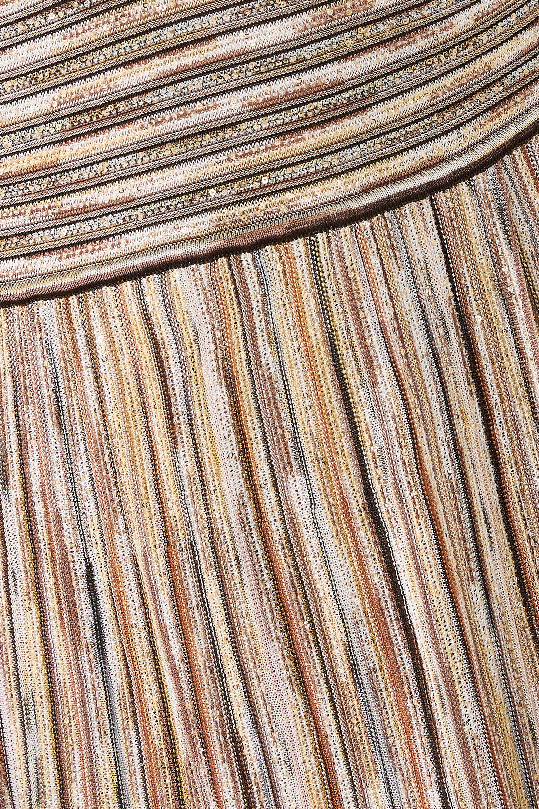 Partialized Knit Lurex Belted Long Dress