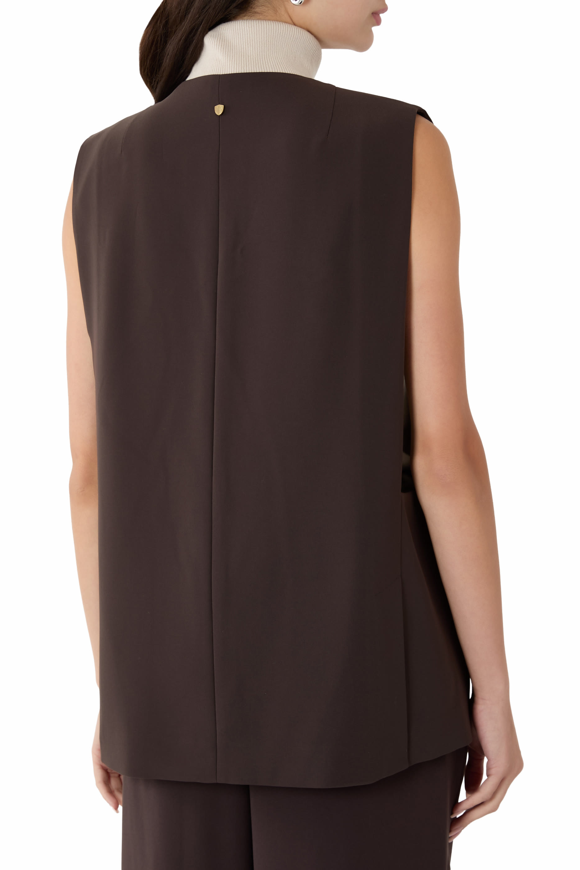 Single-Button Oversized Waistcoat