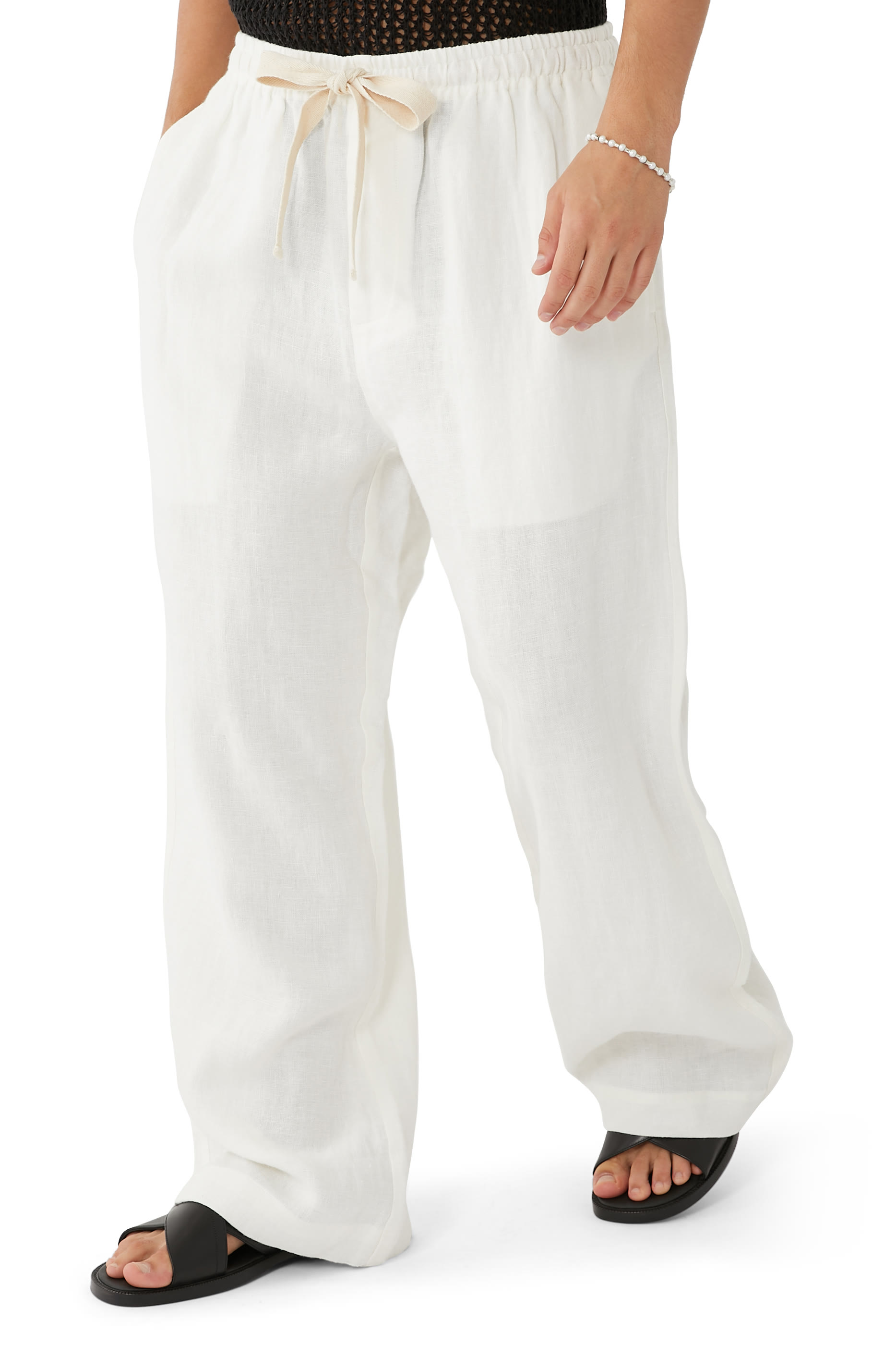 Wide Leg Linen Trousers