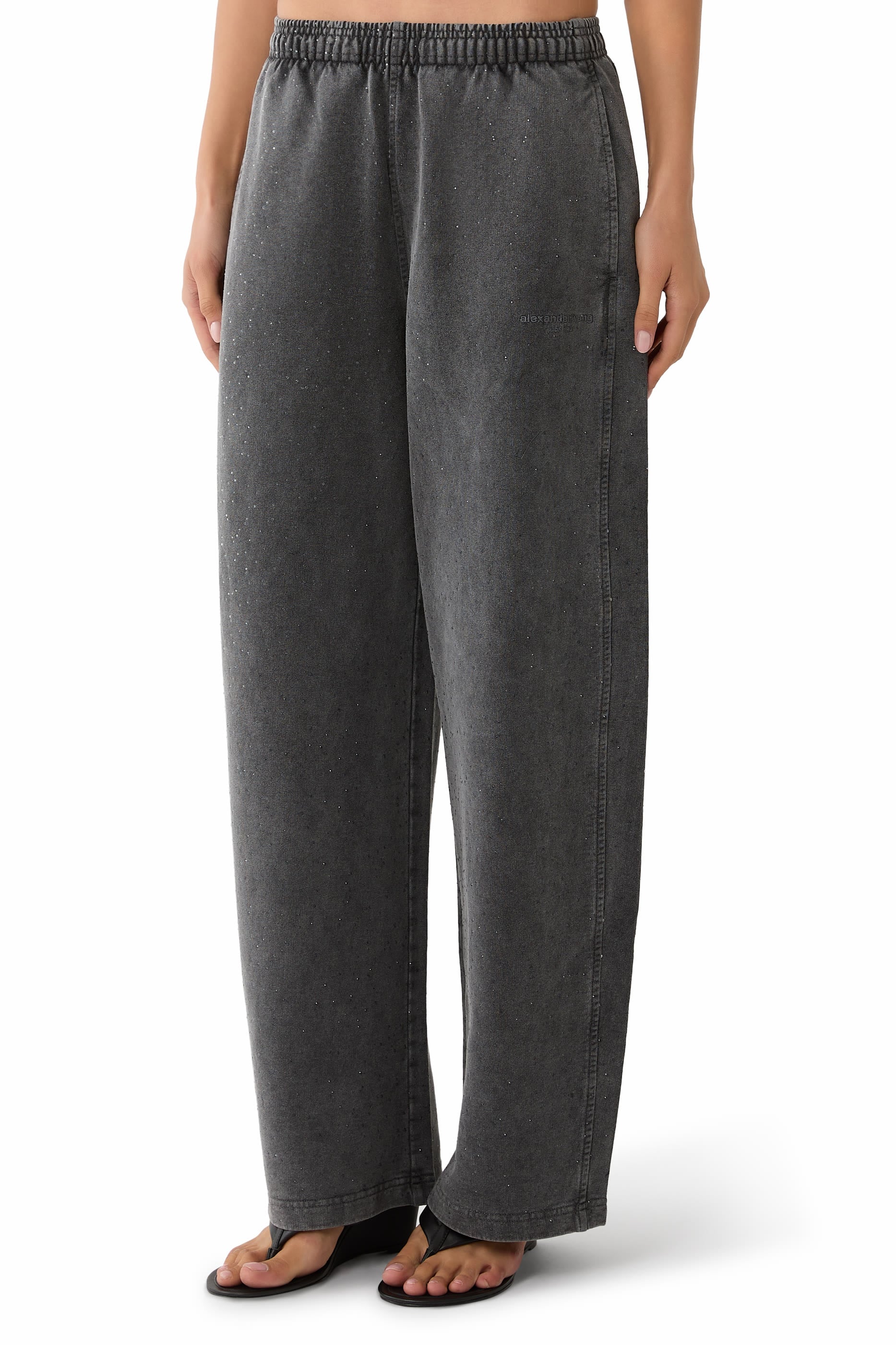 Rhinestone-Embellished Sweatpants 