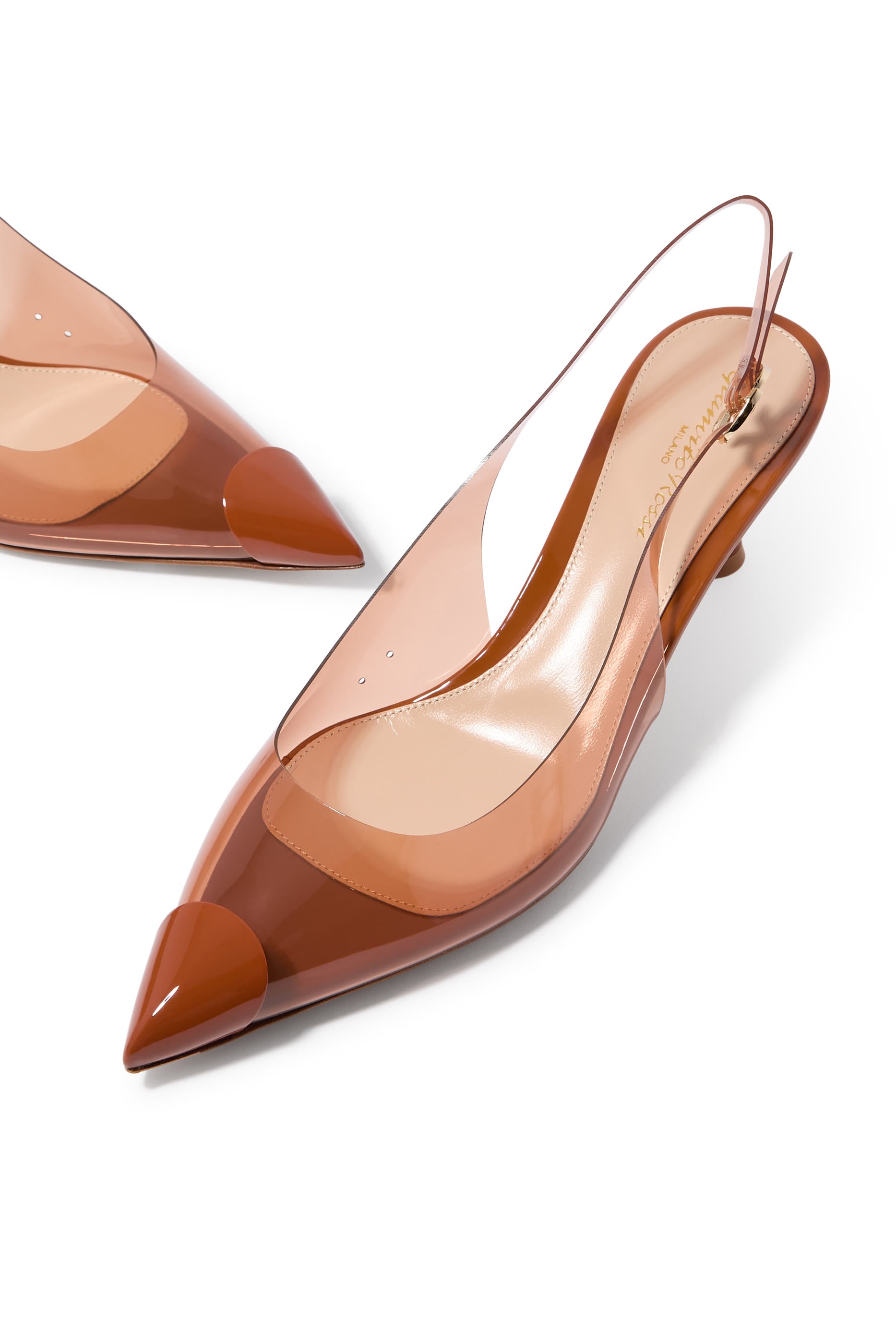 Diana 55 Slingback Pumps in Plexi and Patent