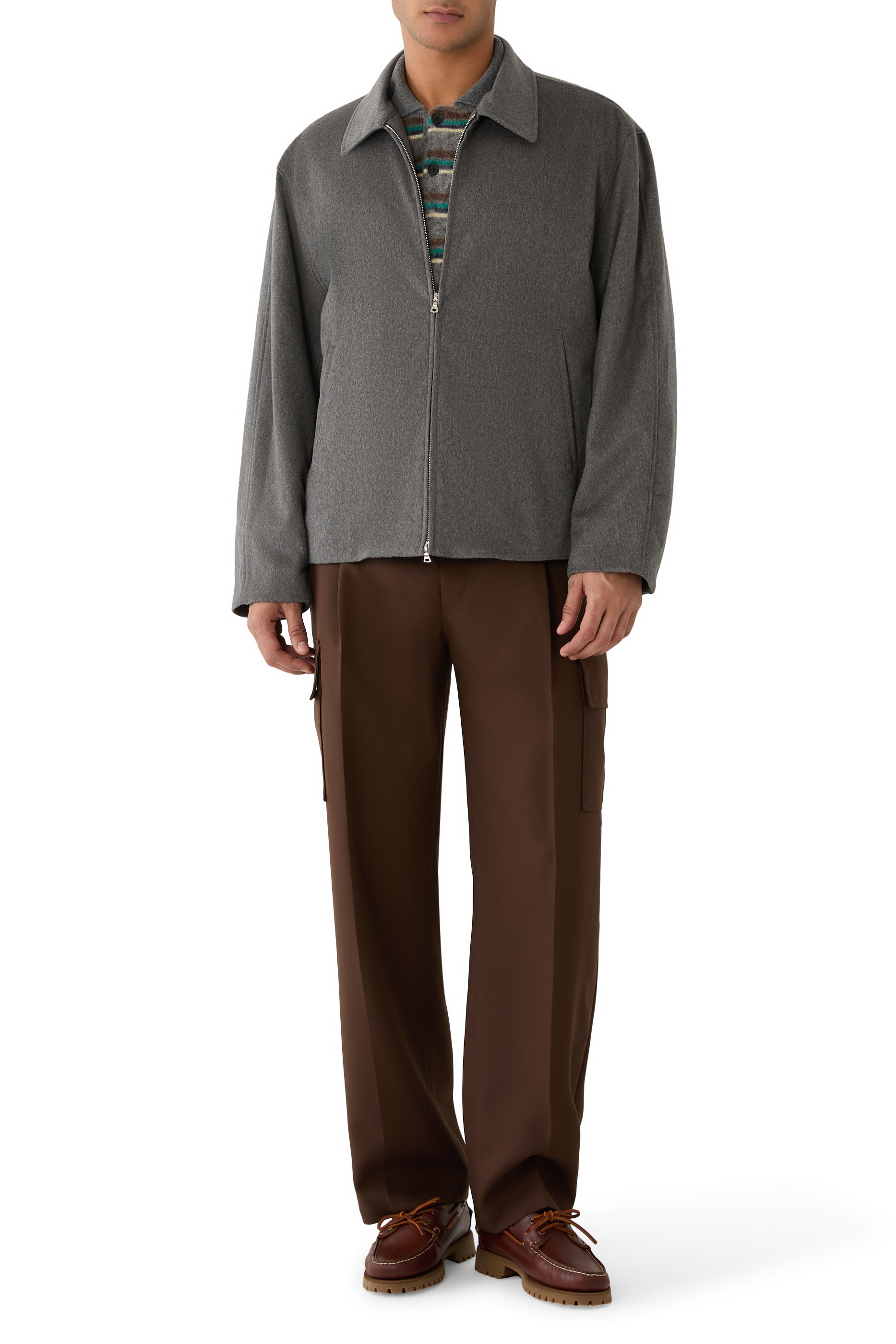 Pure Cashmere Zip Short Jacket