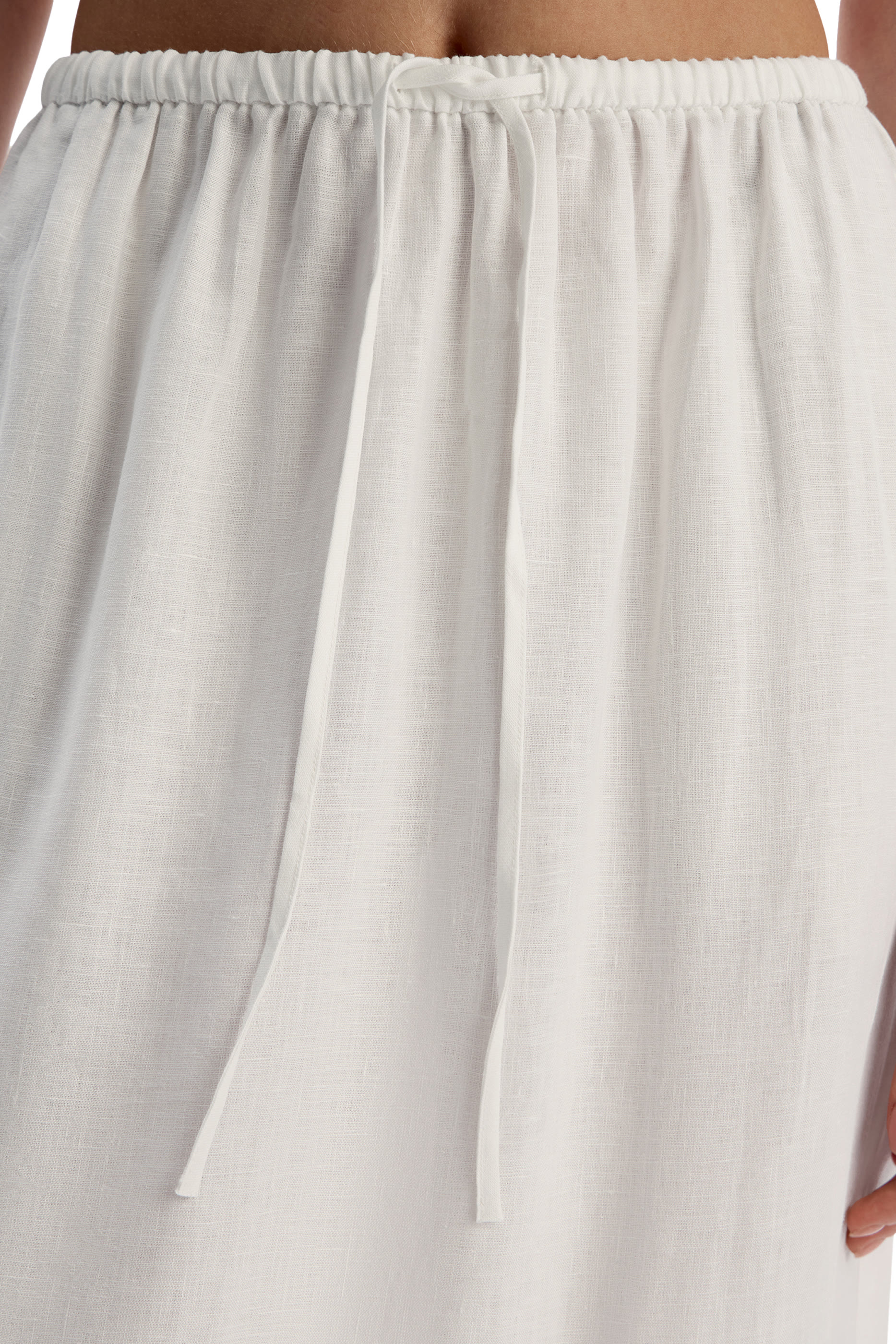 Drawstring-Waist Linen Skirt