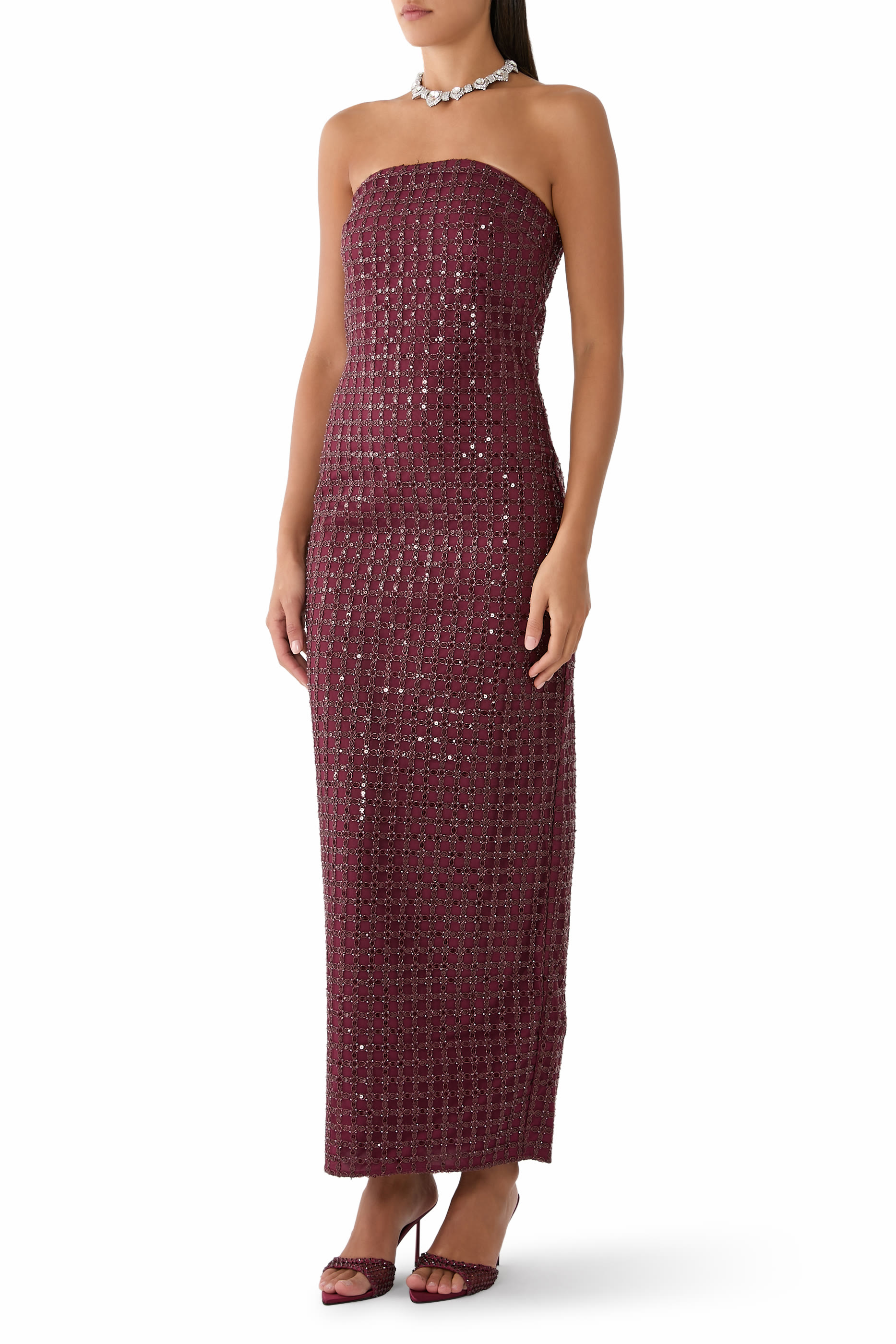 Beaded Maxi Tube Dress