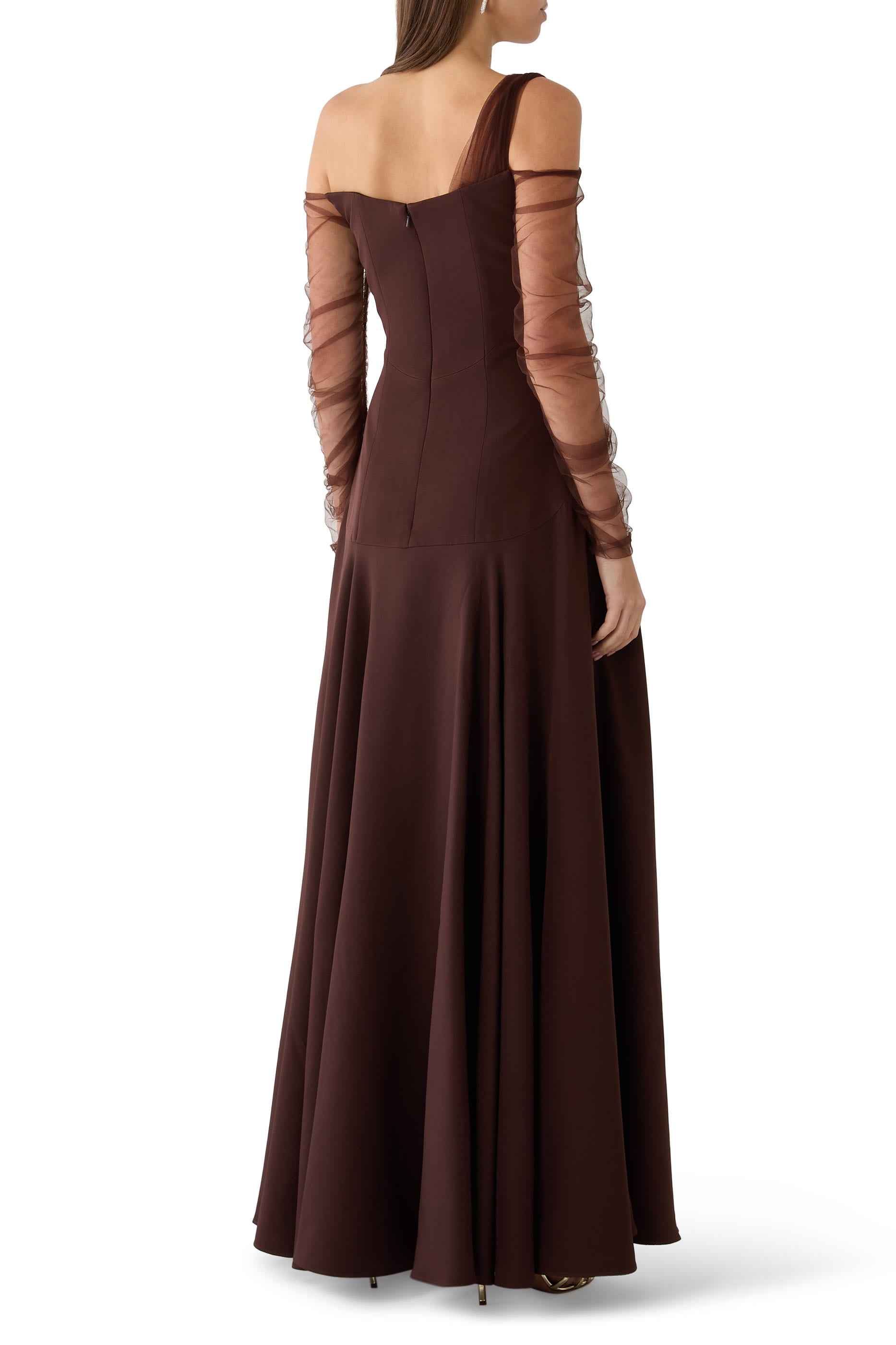 Off-Shoulder A-Line Skirt Gown
