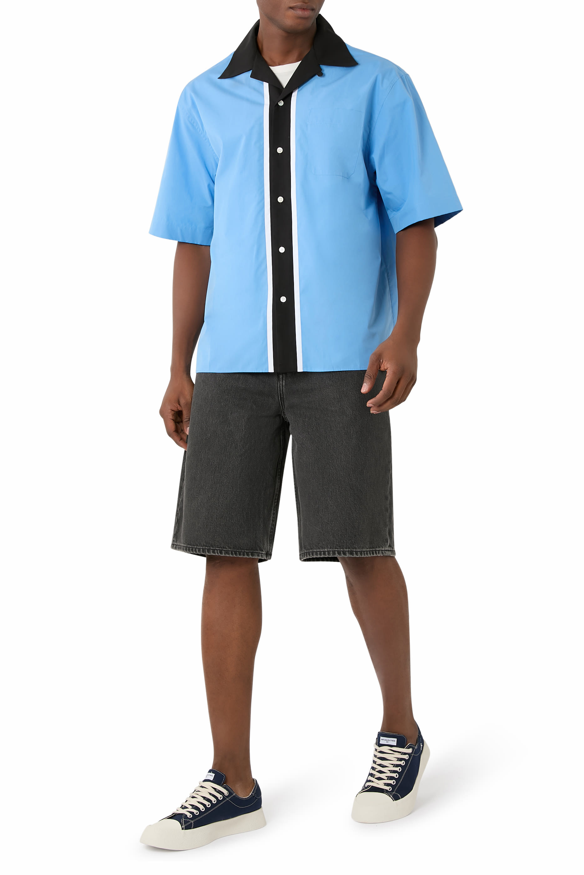 Wide Leg Denim Shorts