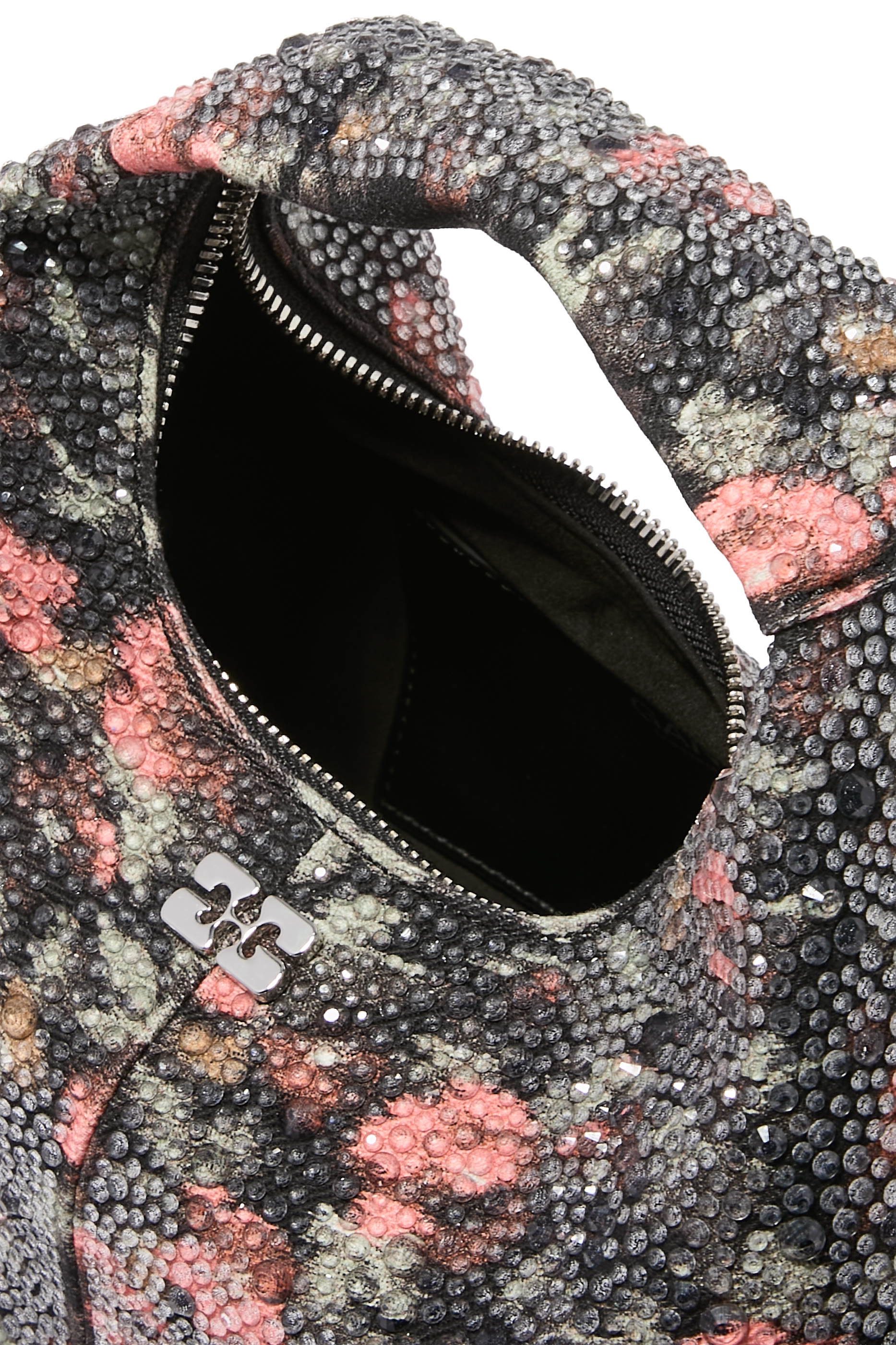 Beaded Flower Mini Hobo Bag