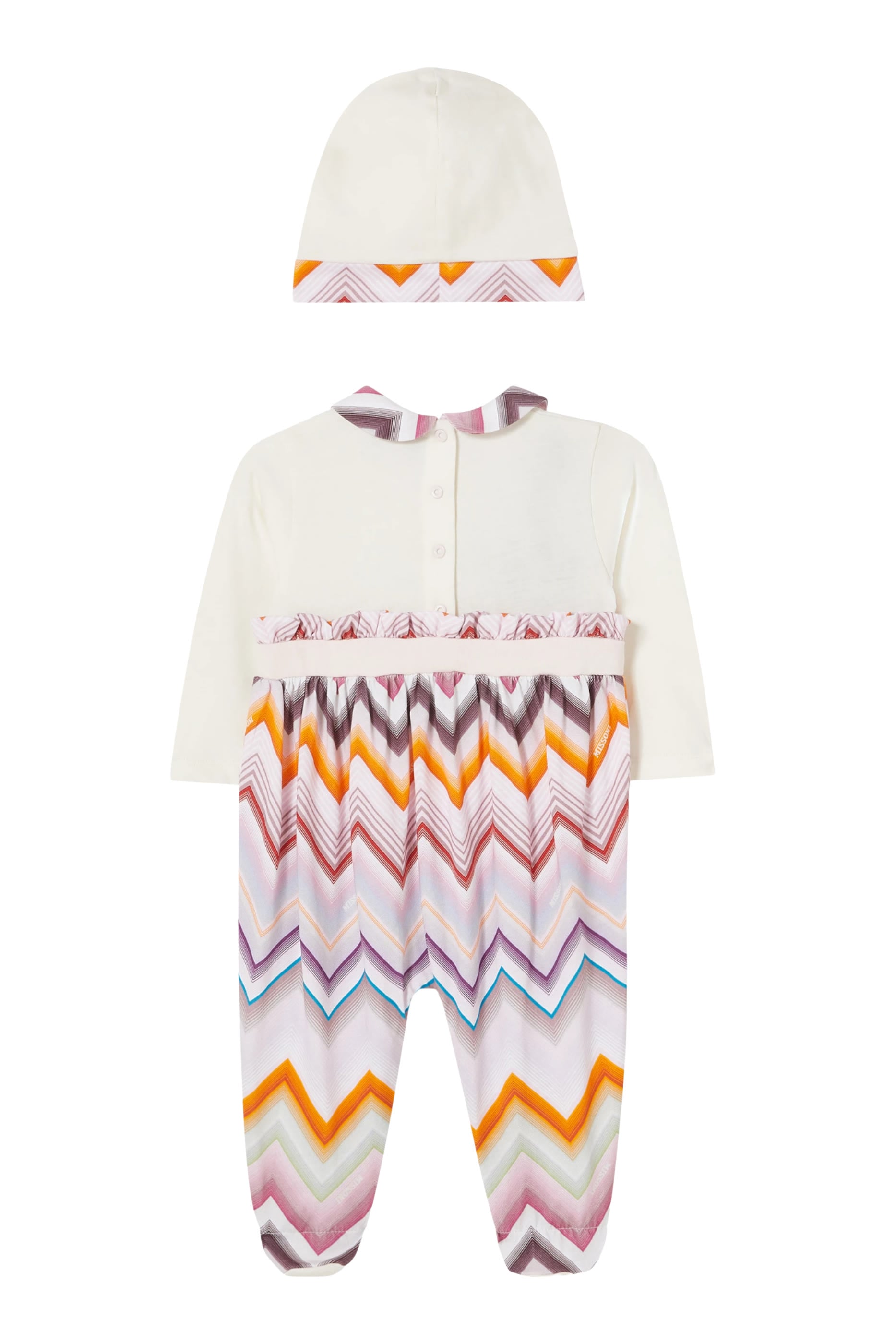 Kids  Chevron Jersey Collar Babygrow & Hat Set