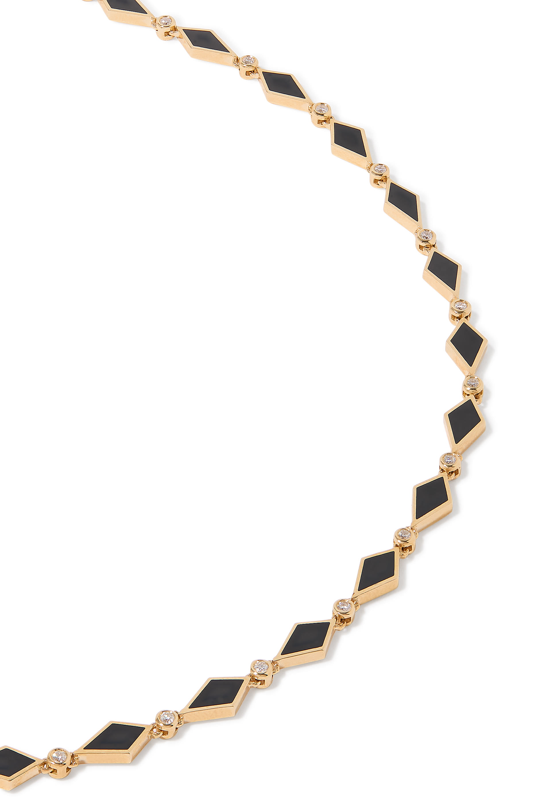 Mosaic Choker, 18K Yellow Gold with Enamel & Diamonds