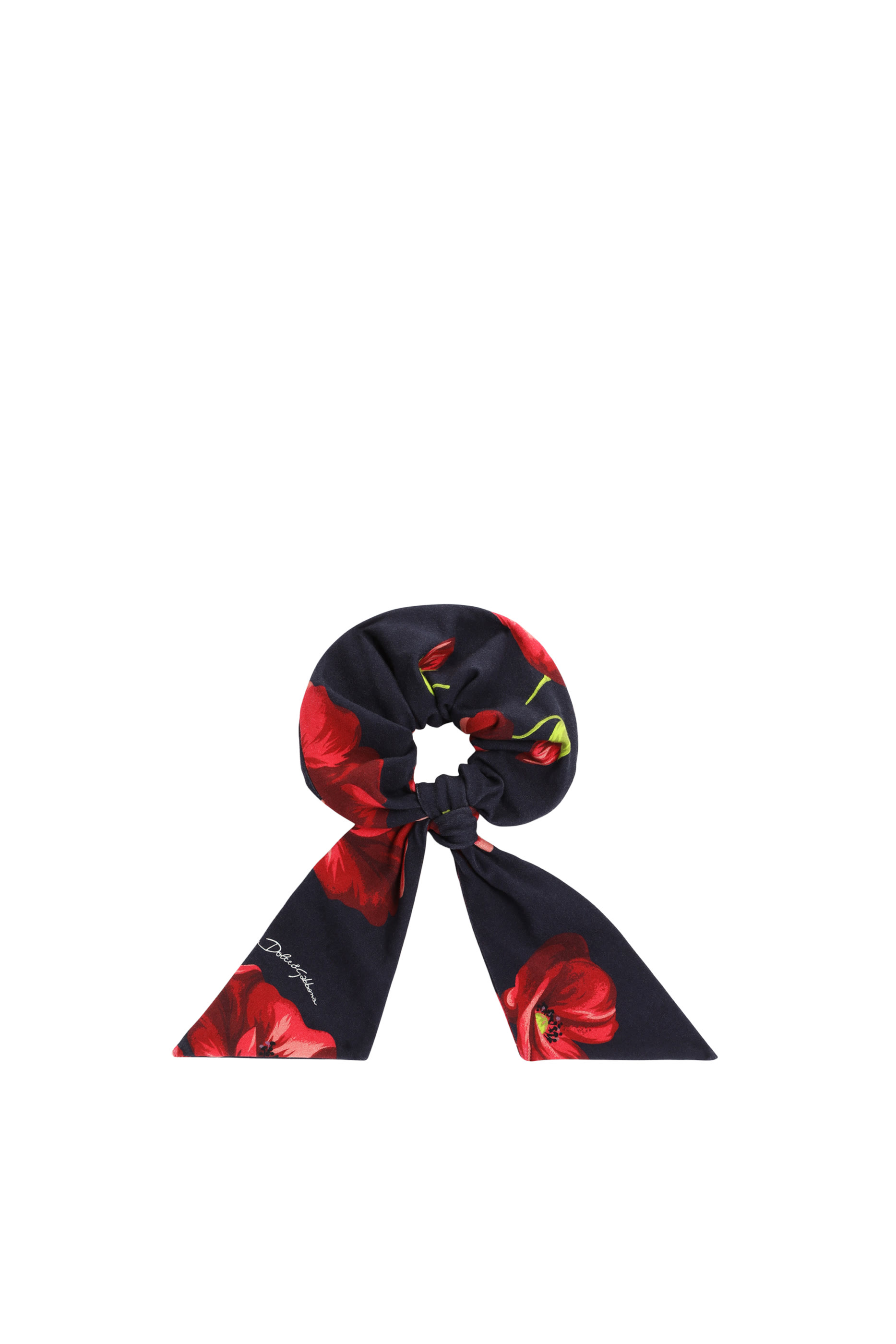 Kids Poppy-Print Interlock Scrunchie