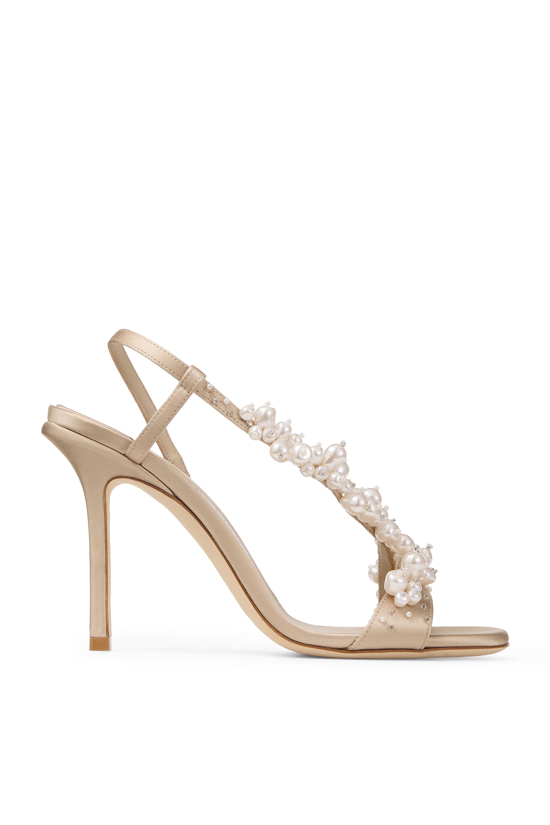  Irina Satin 100 Sandals with Pearl & Crystal Embroidery