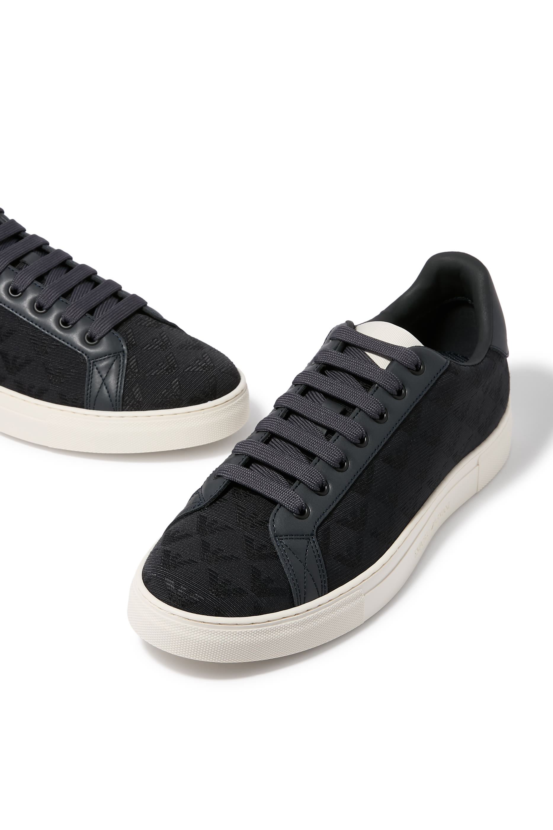  Nylon Sneakers with Jacquard All-Over Eagle Logo