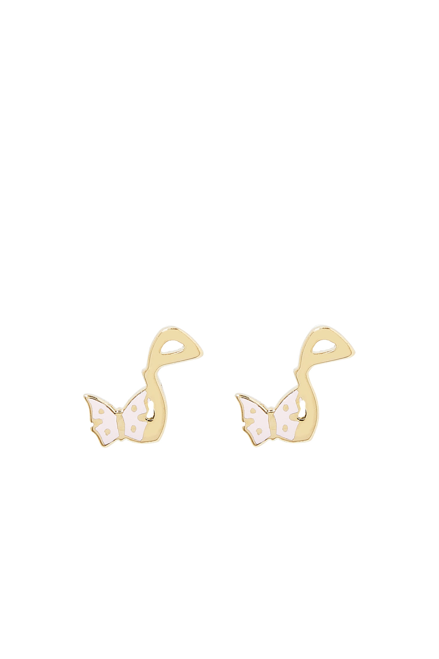 Kids Tiny Bling Butterfly Earring, 18K Yellow Gold & Enamel
