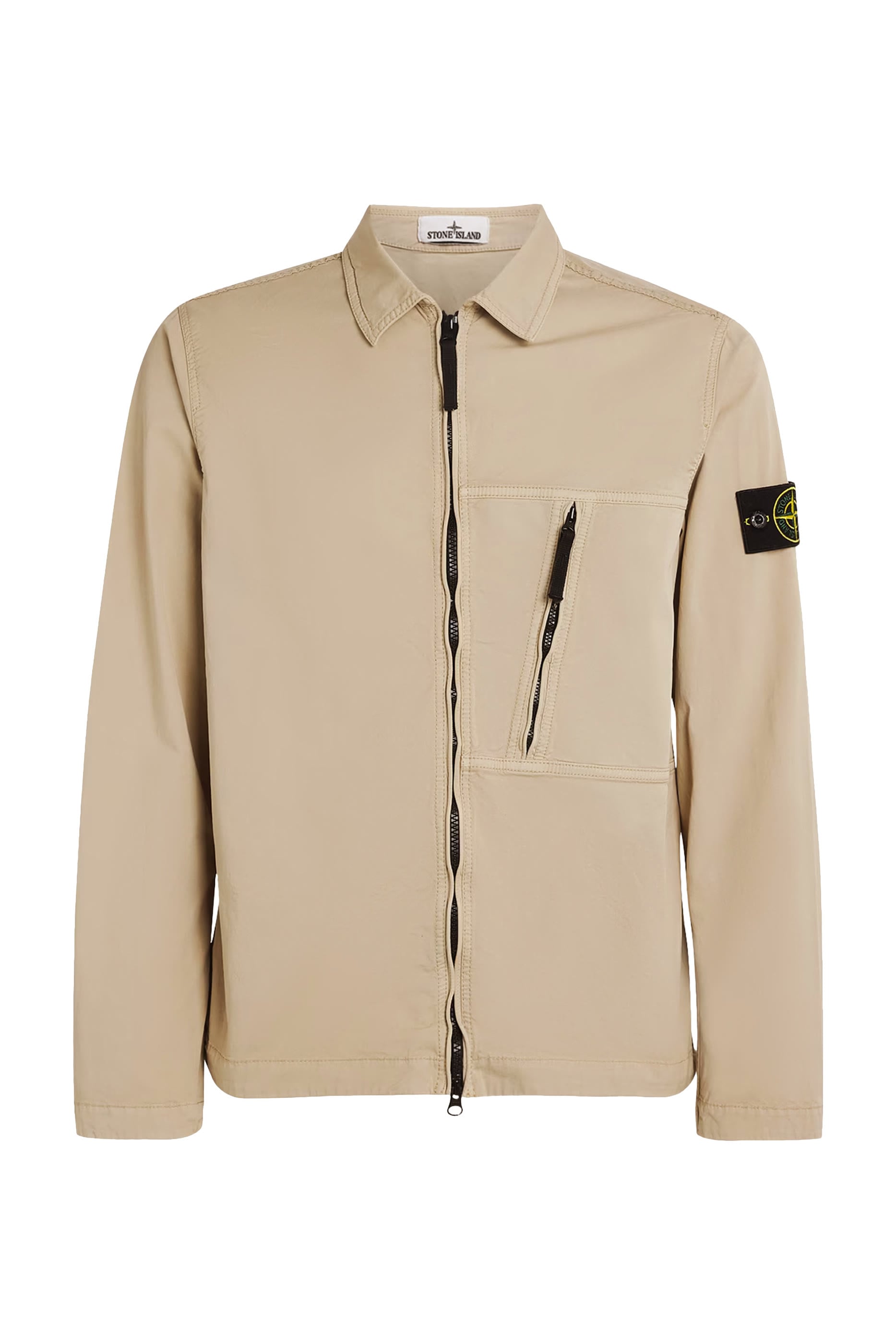 Comfort-Fit Overshirt With Layered Chest Pocket