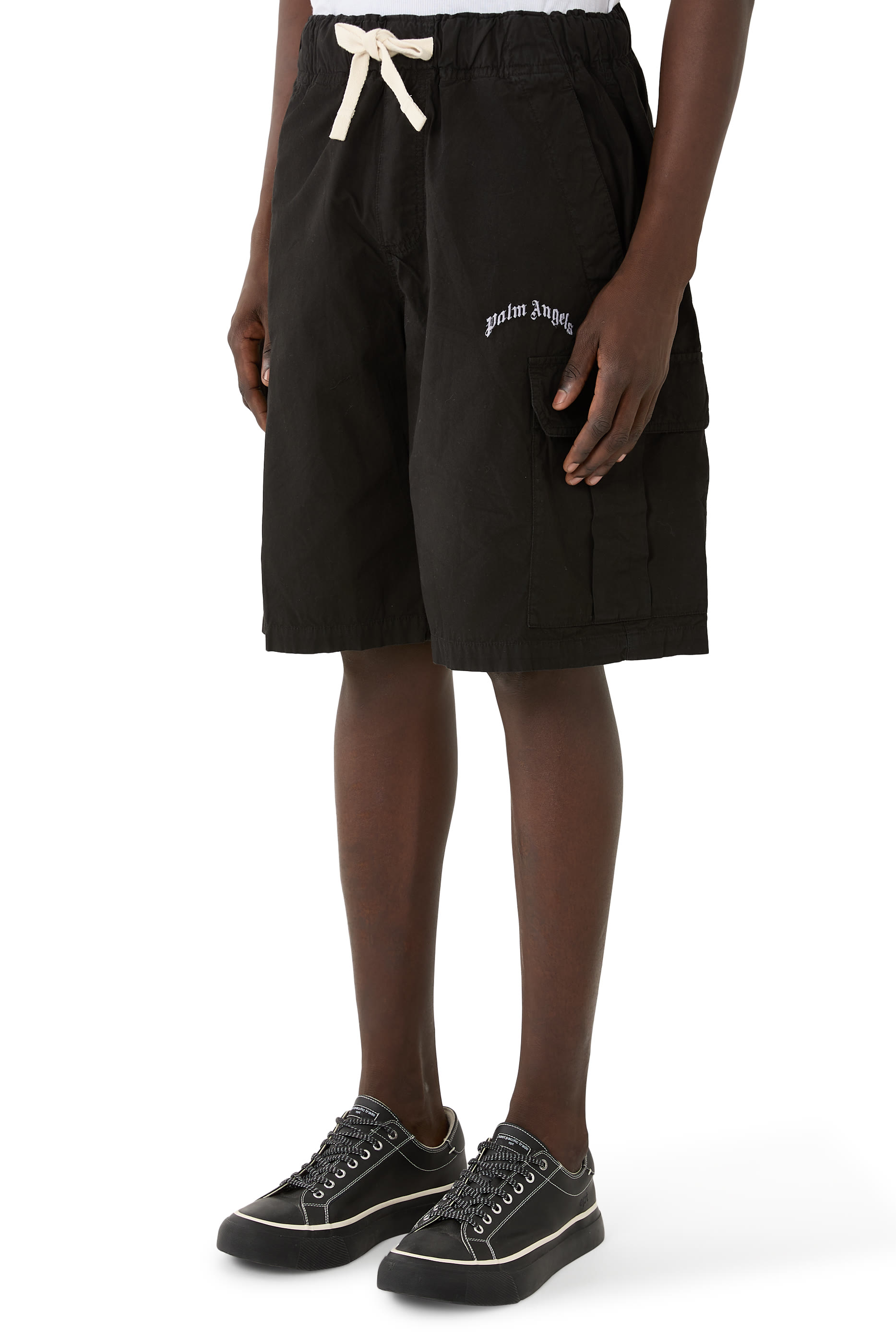 Curved Logo Loose Cargo Shorts