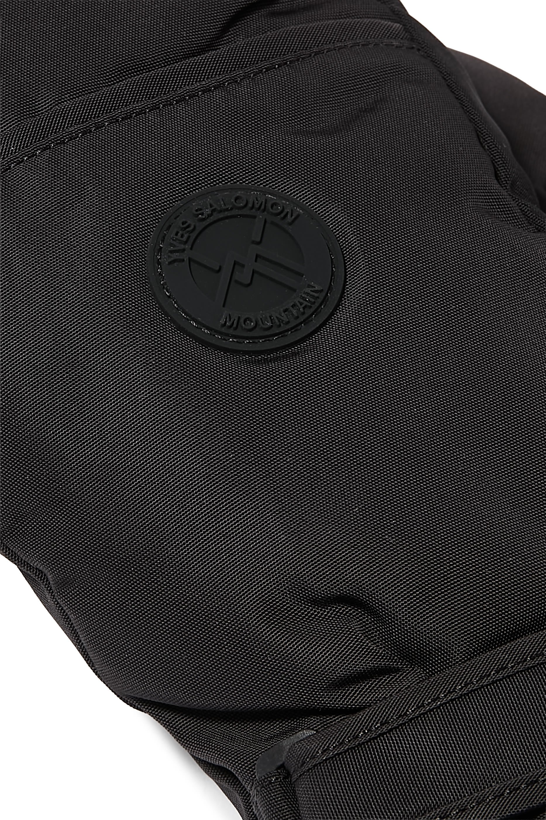 Leather-Trimmed Appliqu&eacute;d Padded Shell Ski Mittens