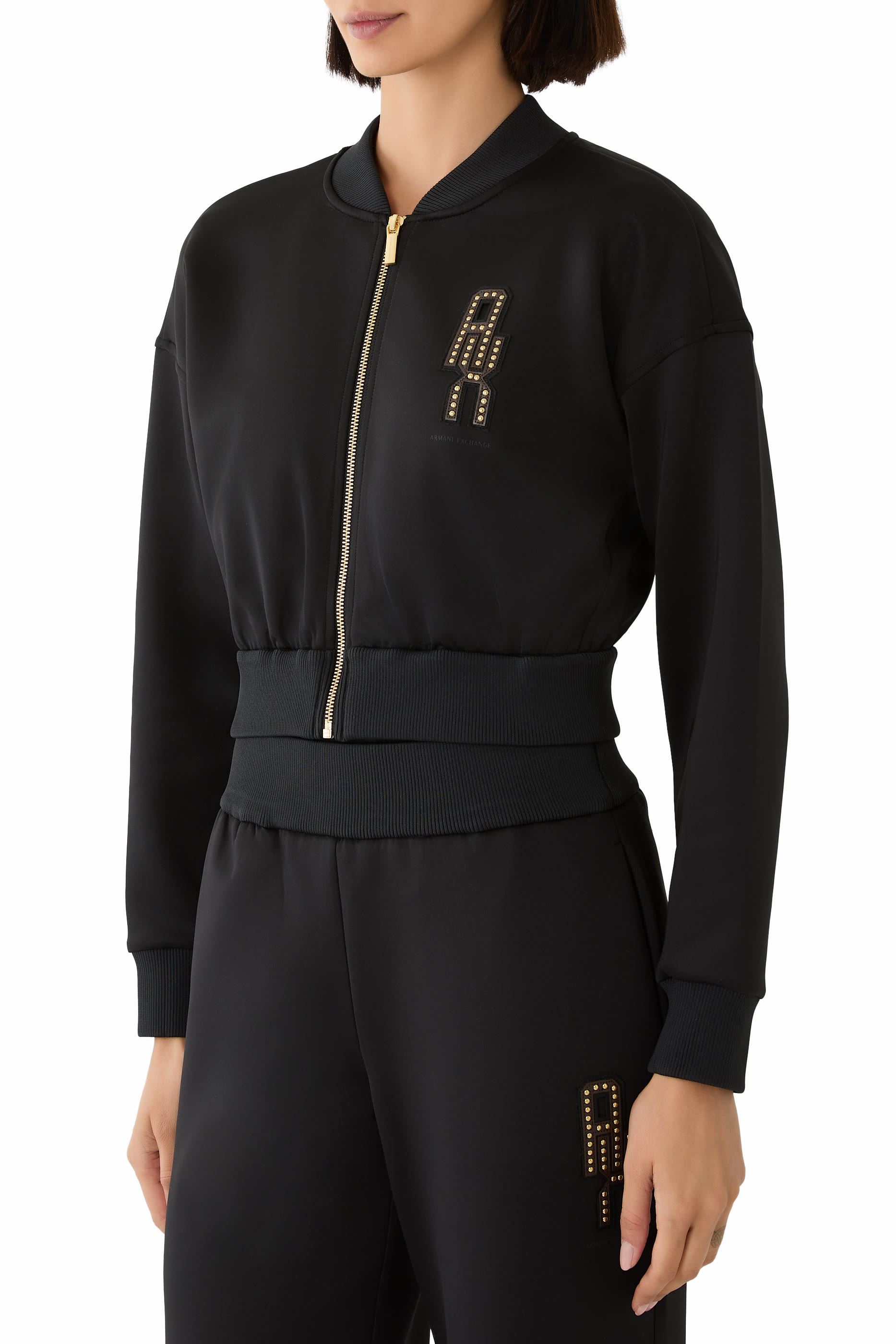 AX Logo Rib-Detail Sweatshirt