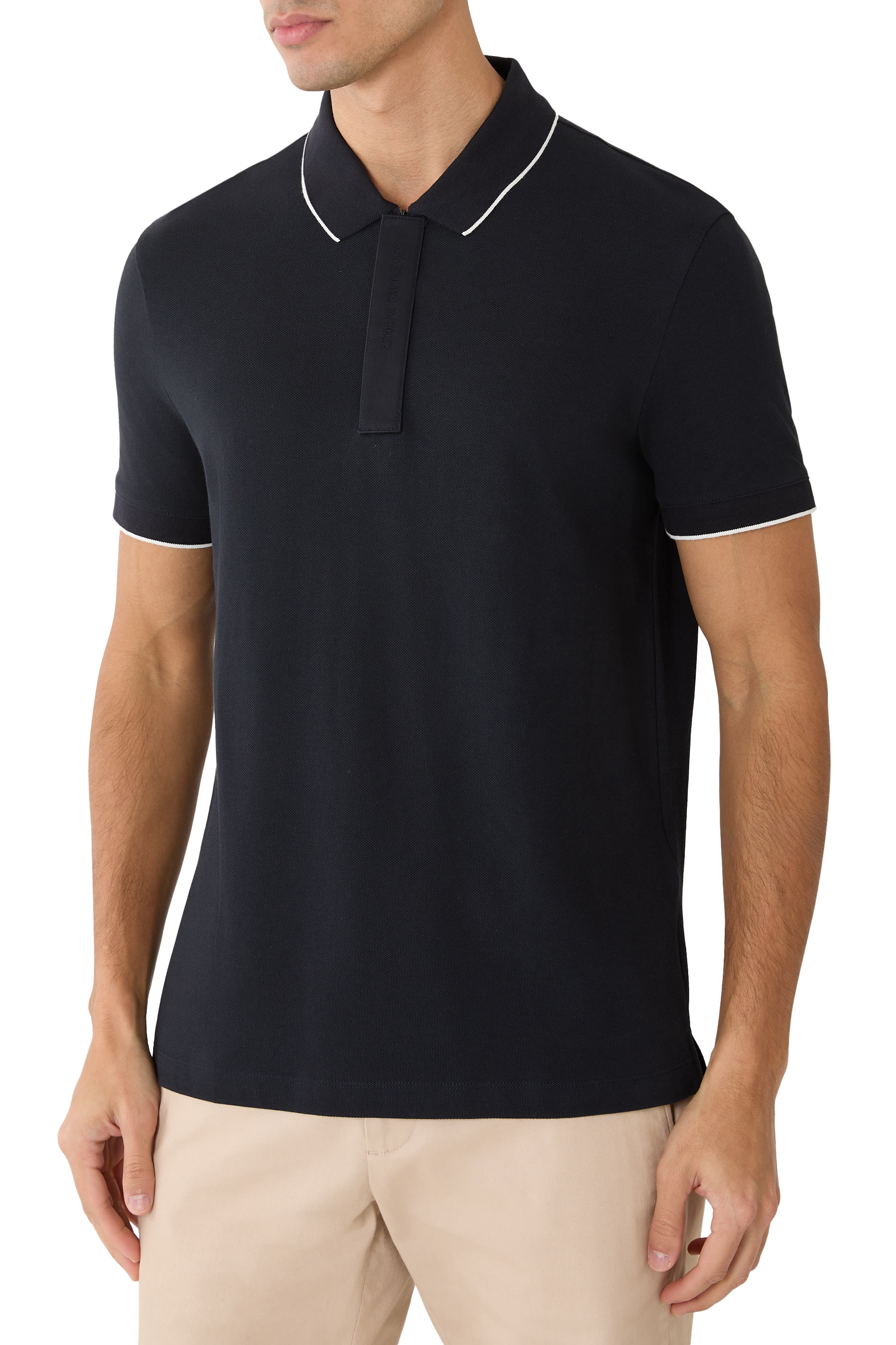  Slim Fit Polo with Button Insert