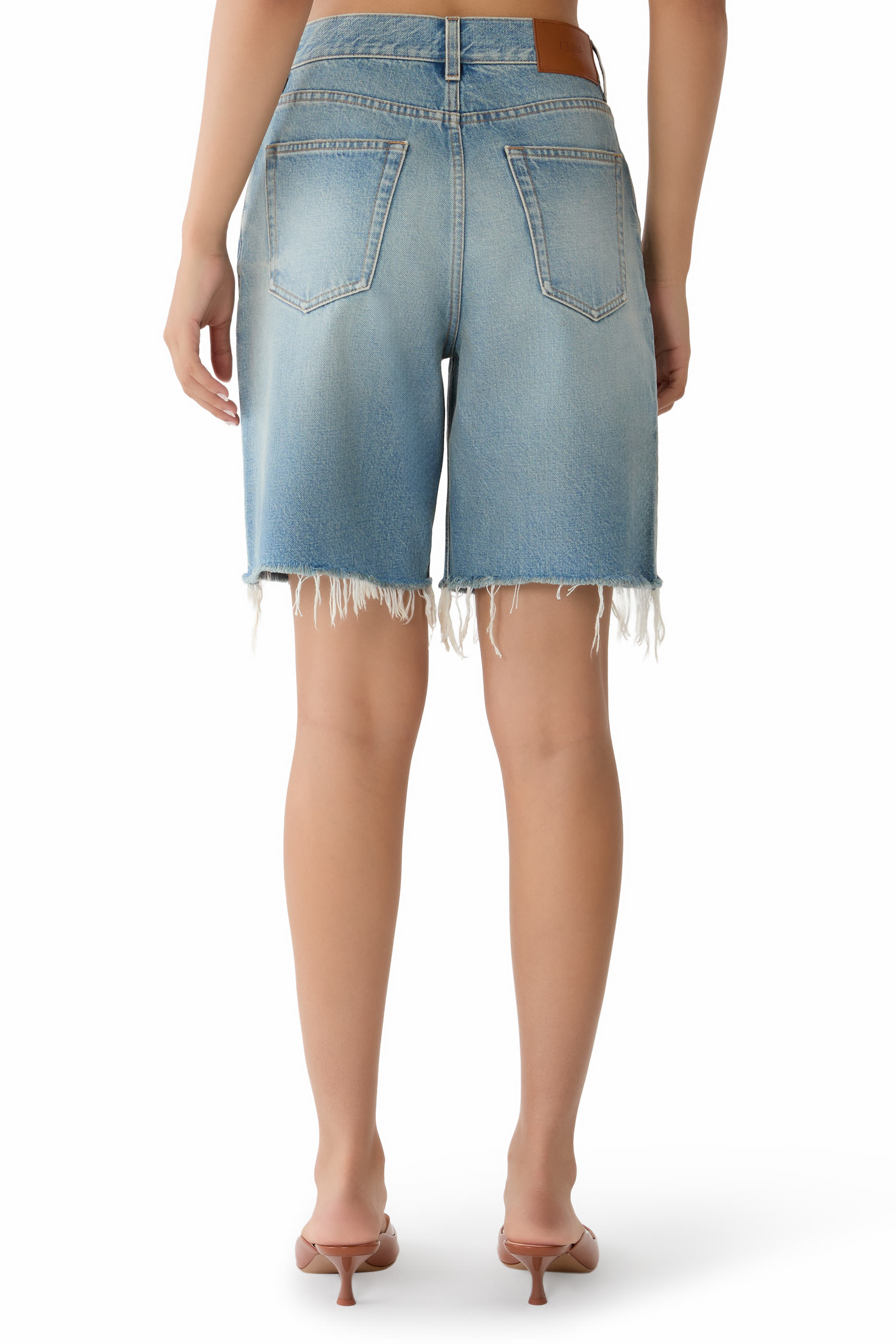 High-Rise Denim Shorts