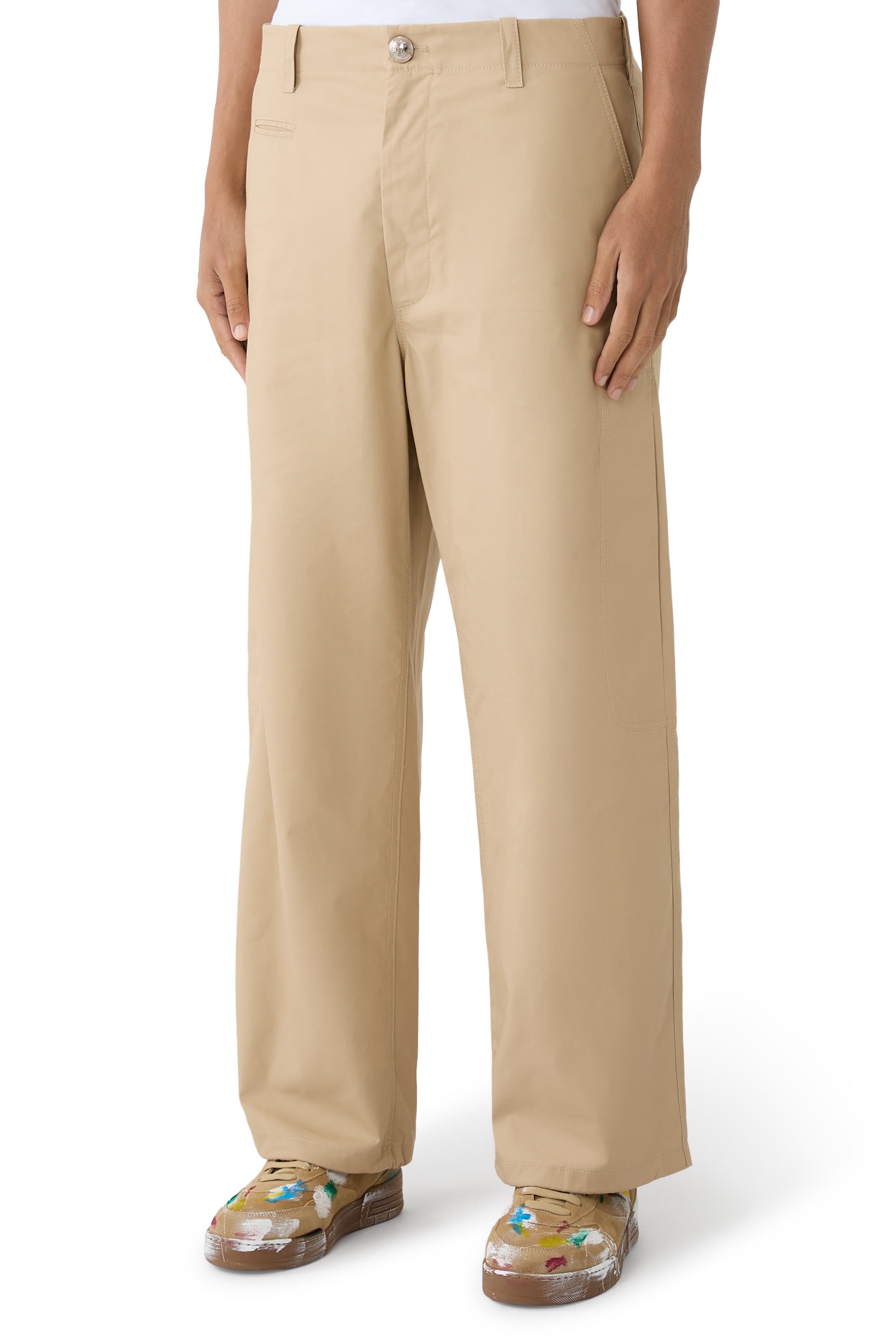 Cotton Straight Leg Trousers
