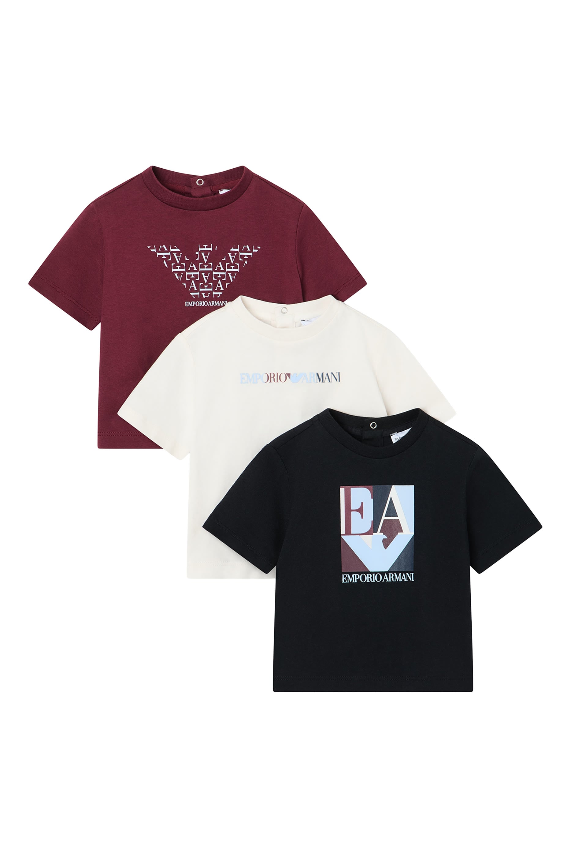 Kids  Cotton Jersey T-Shirts with Short Sleeves, Set of 3