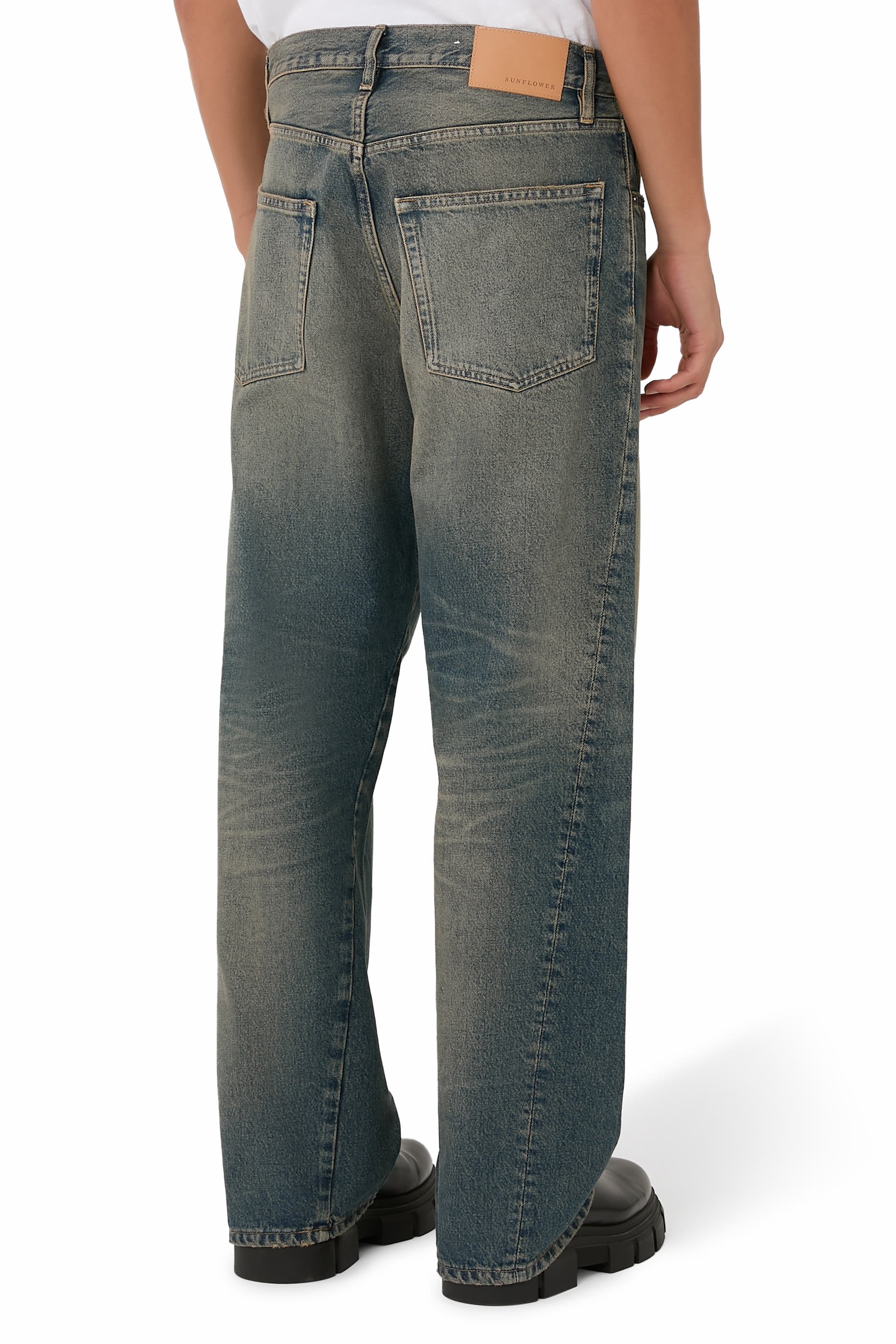 Wide Twist Denim Pants