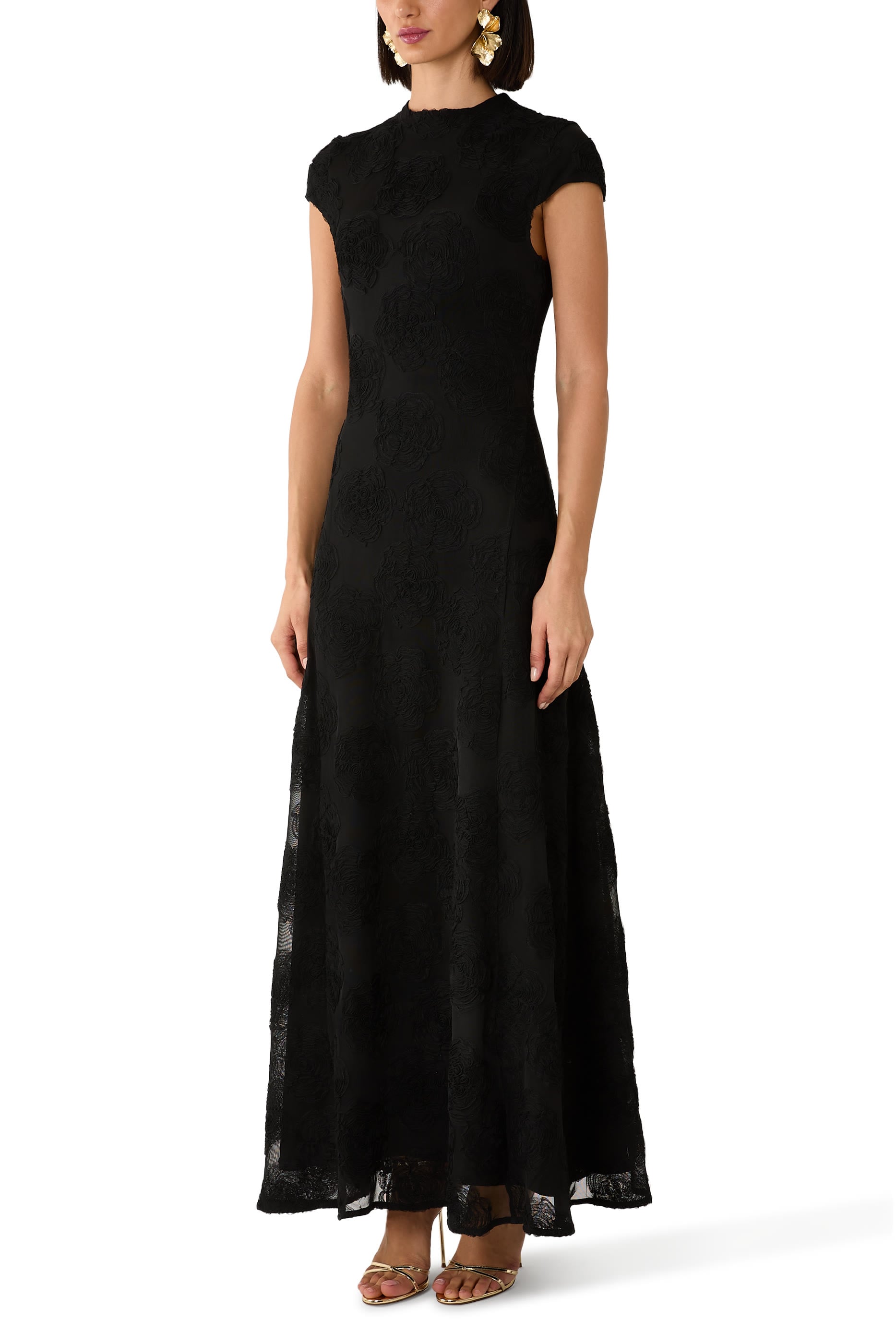 Flower Mesh Maxi Dress