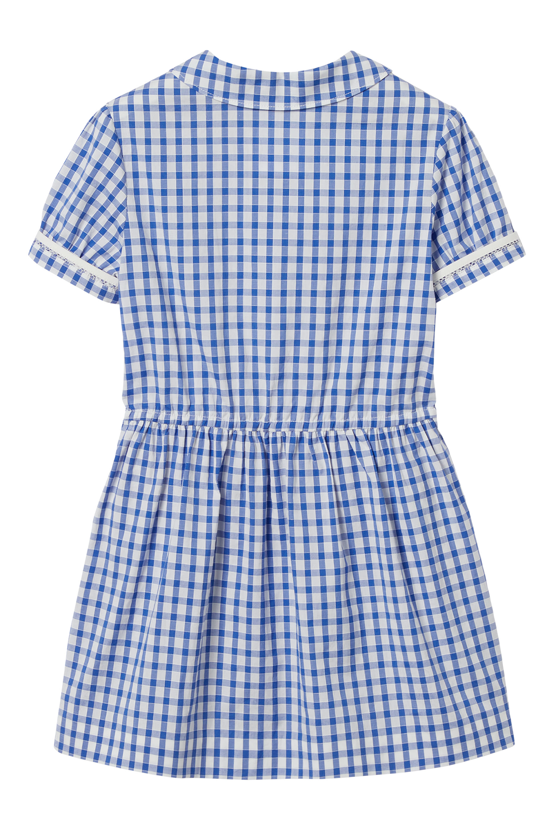 Kids Characters Embroidered Gingham Dress
