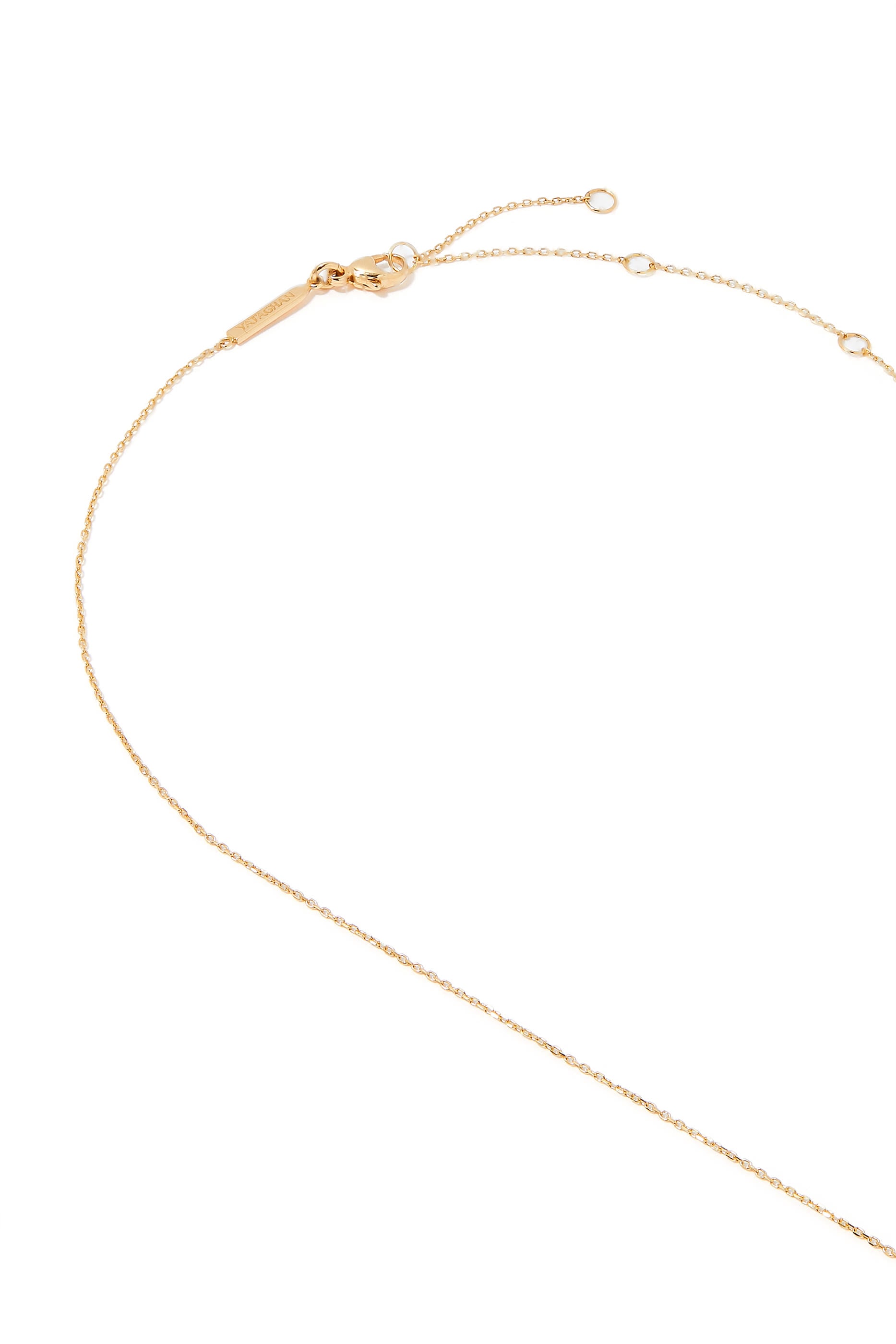 Diamond Hubb Small Necklace with Gold Dot, Yellow Gold