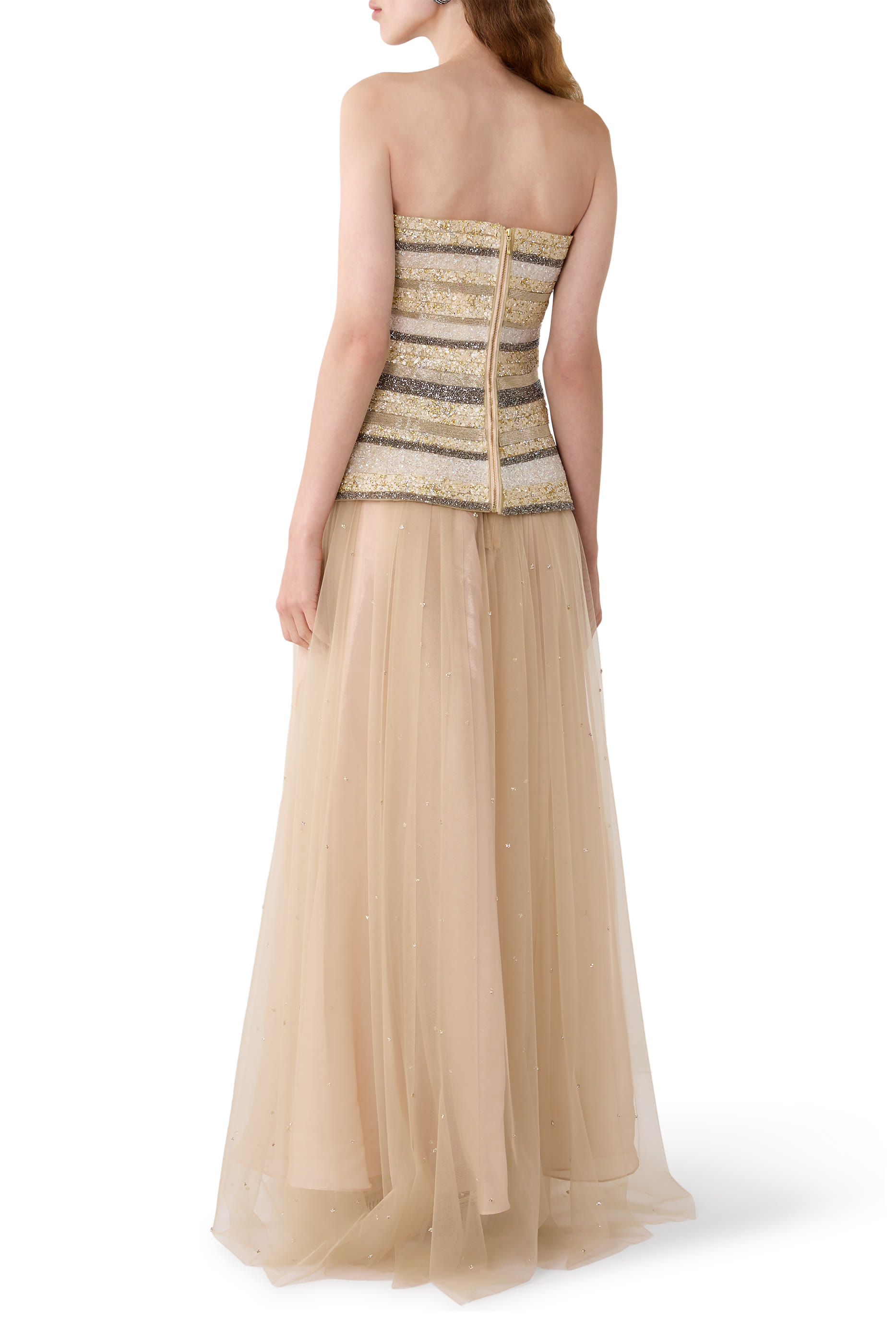 Mirella Tulle Strapless Gown