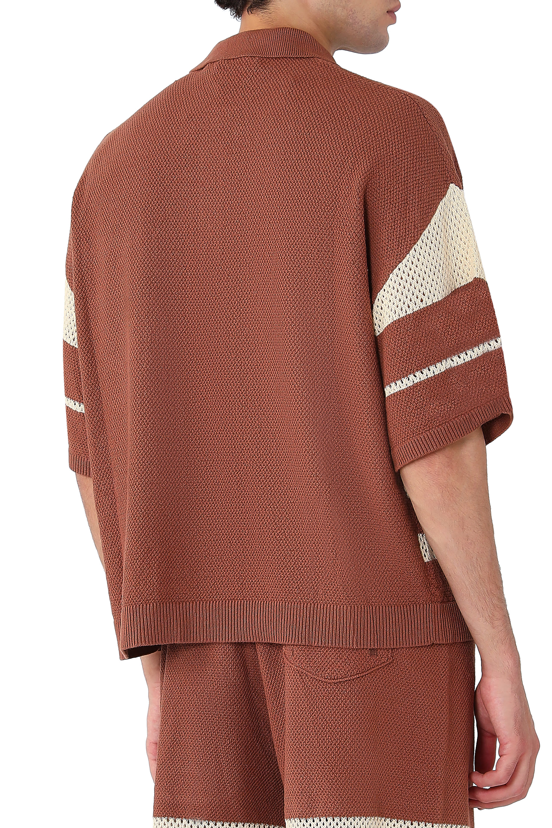  Palm Type Loose Knit Polo Shirt