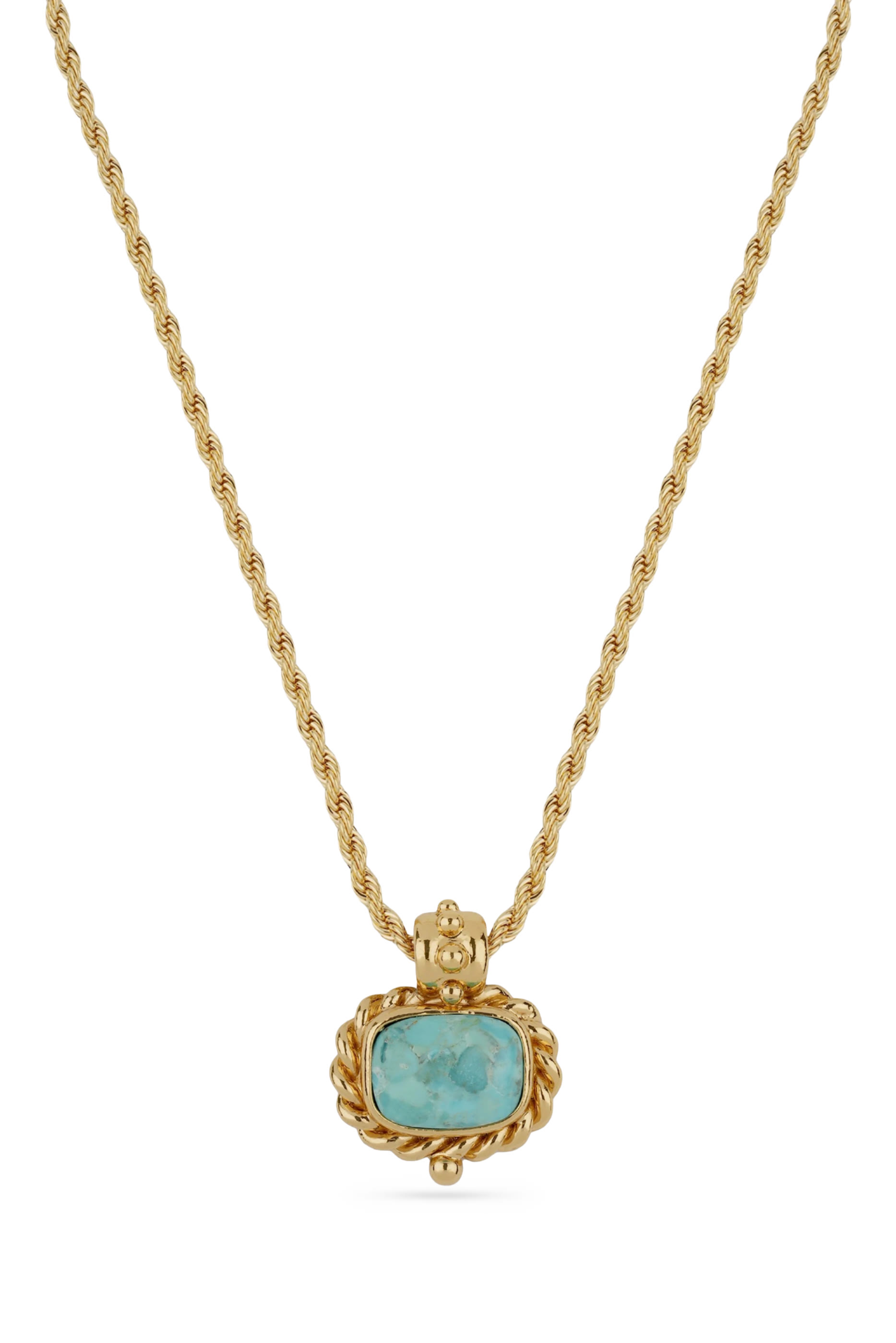 Amarante Necklace, Gold-Plated Brass & Gemstone