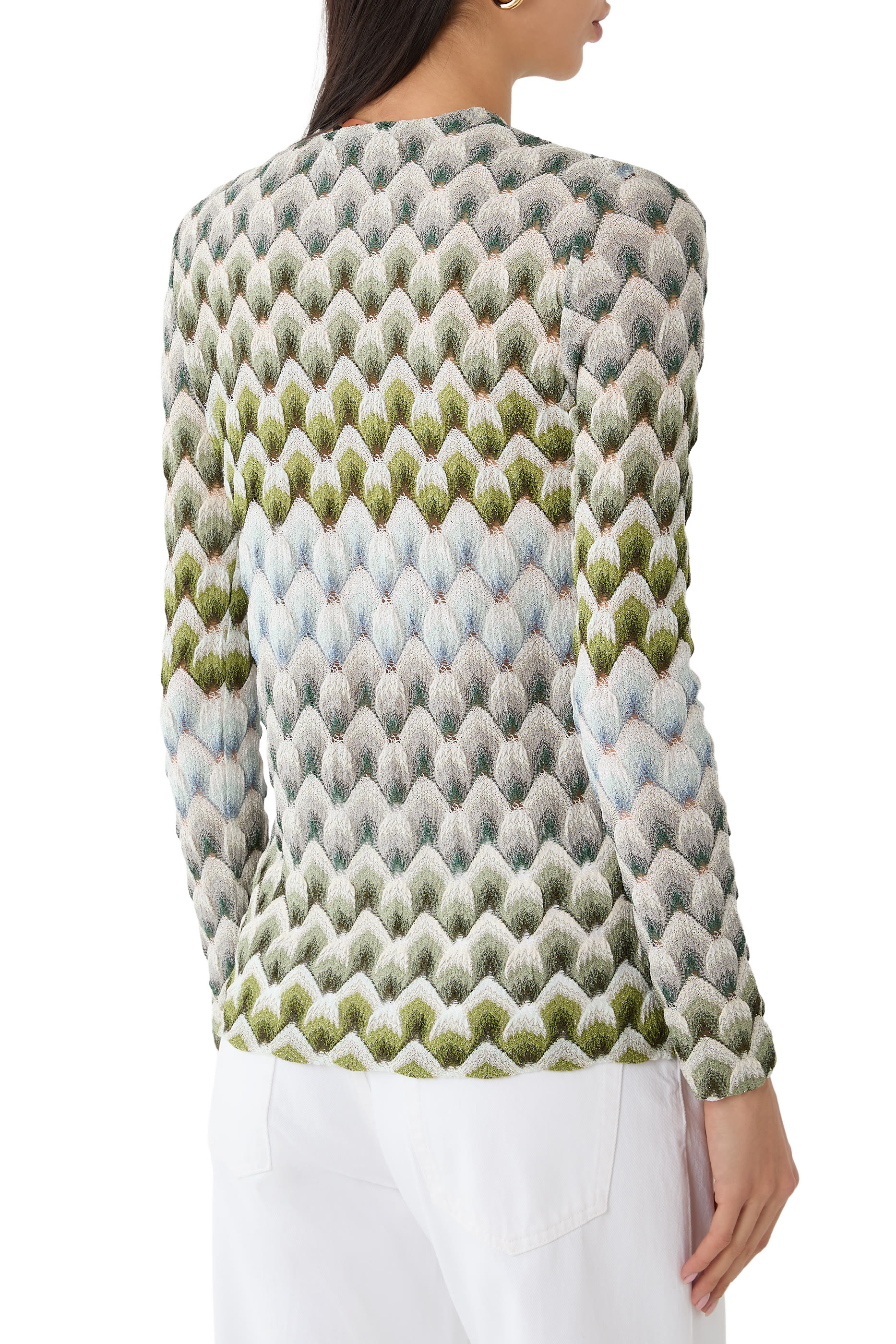Laced Raschel Long Sleeves Top