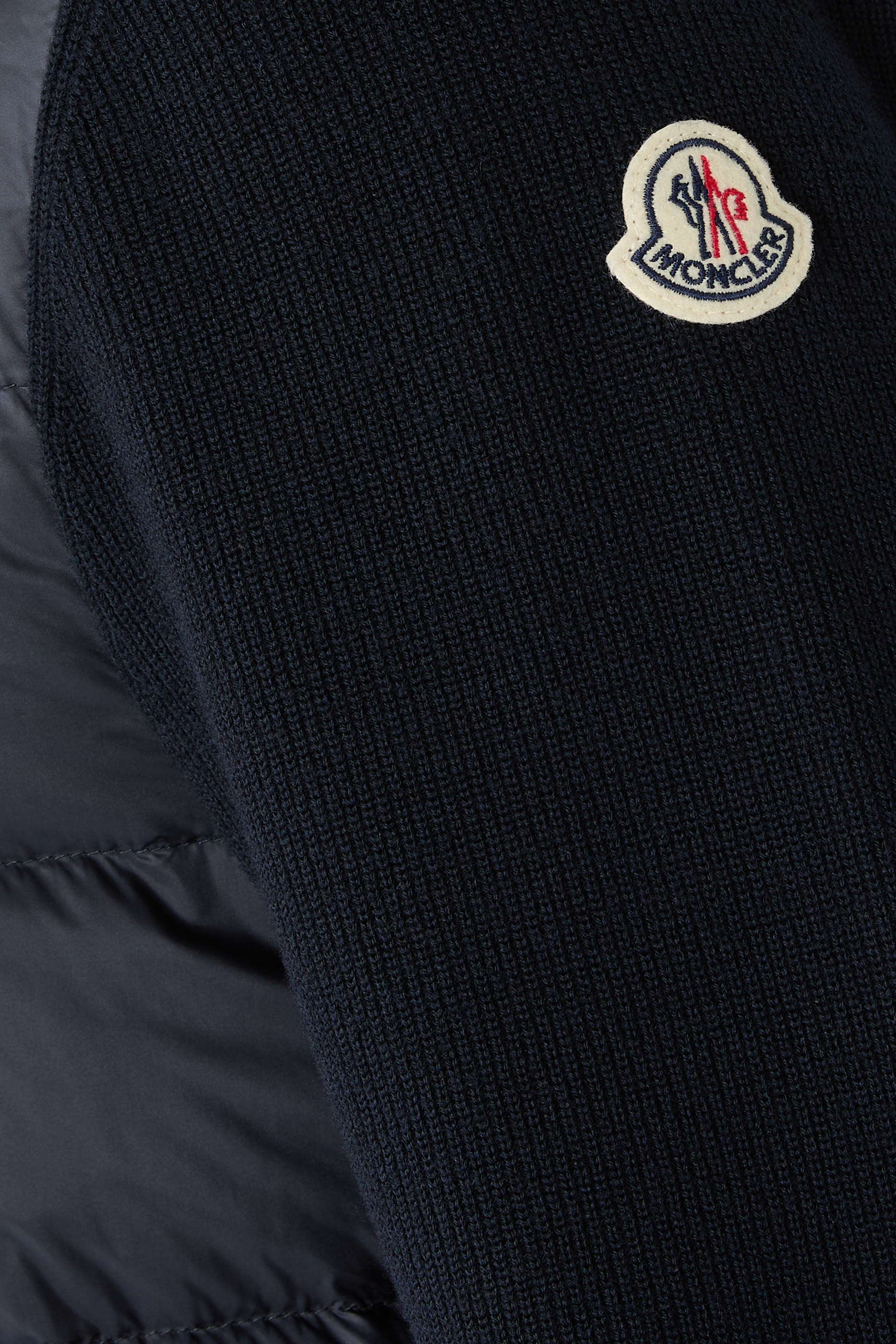 Padded Wool Zip-Up Hoodie