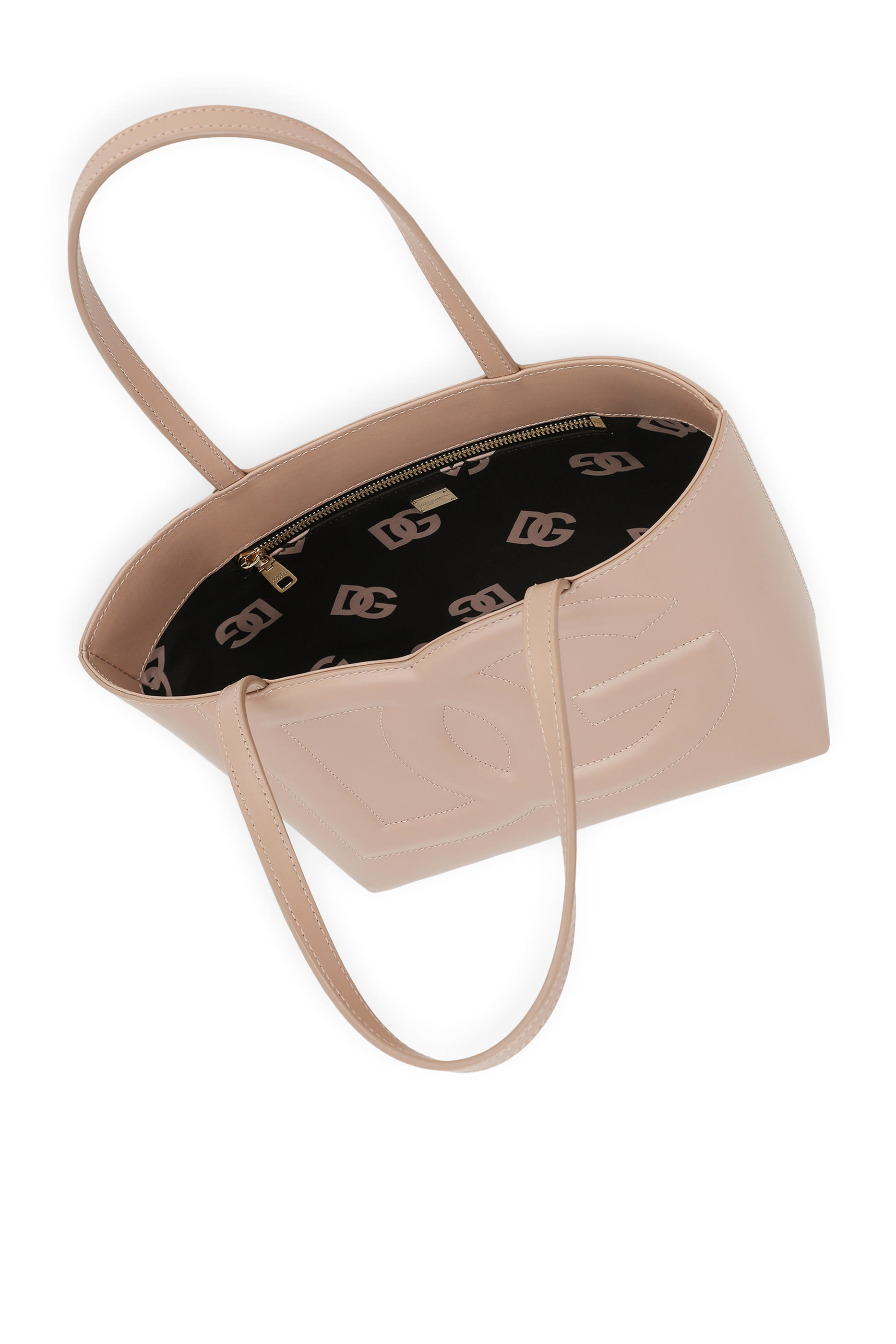 Small Calfskin DG Logo Bag Shopper