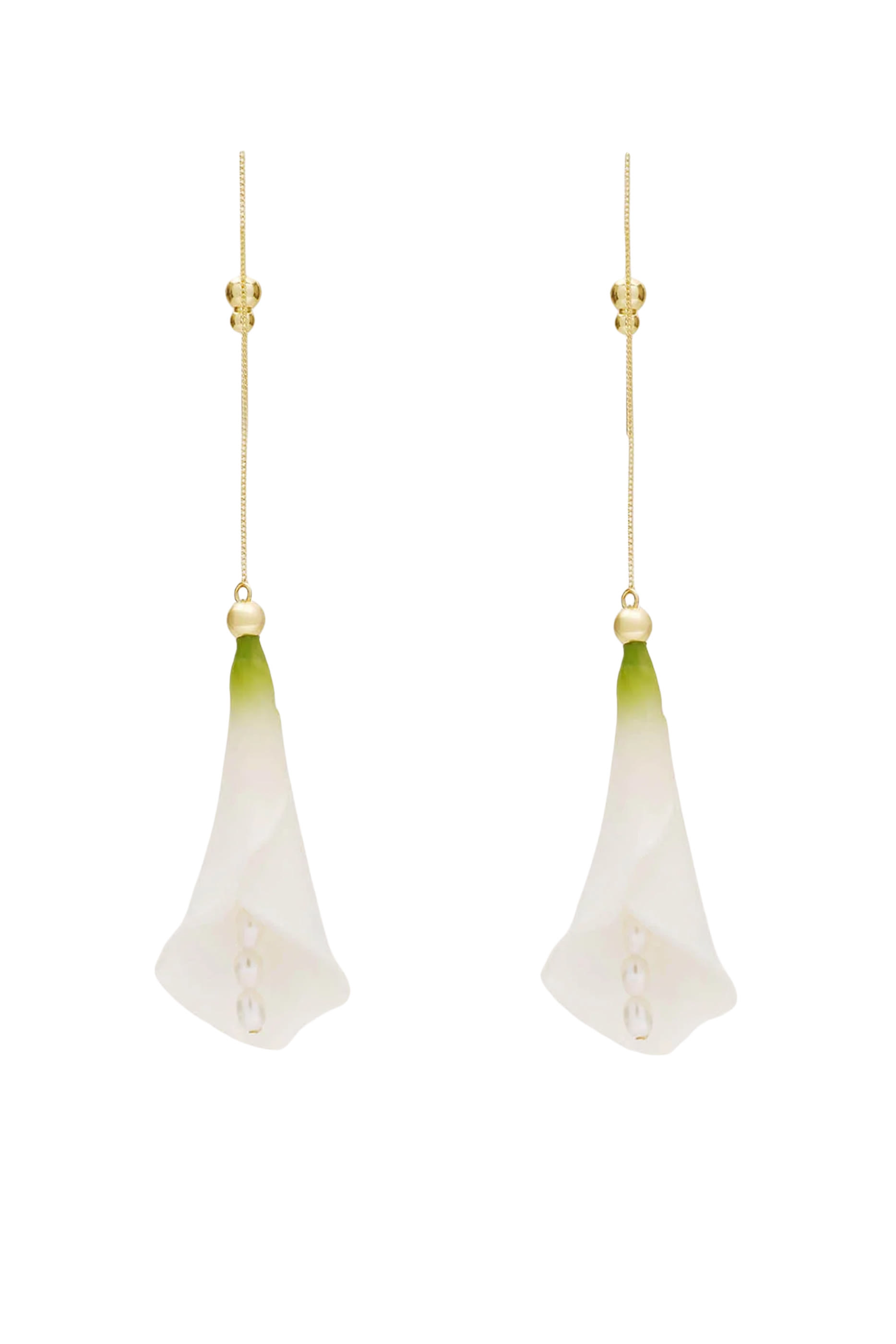 Calla Earrings, Brass & Polyurethane