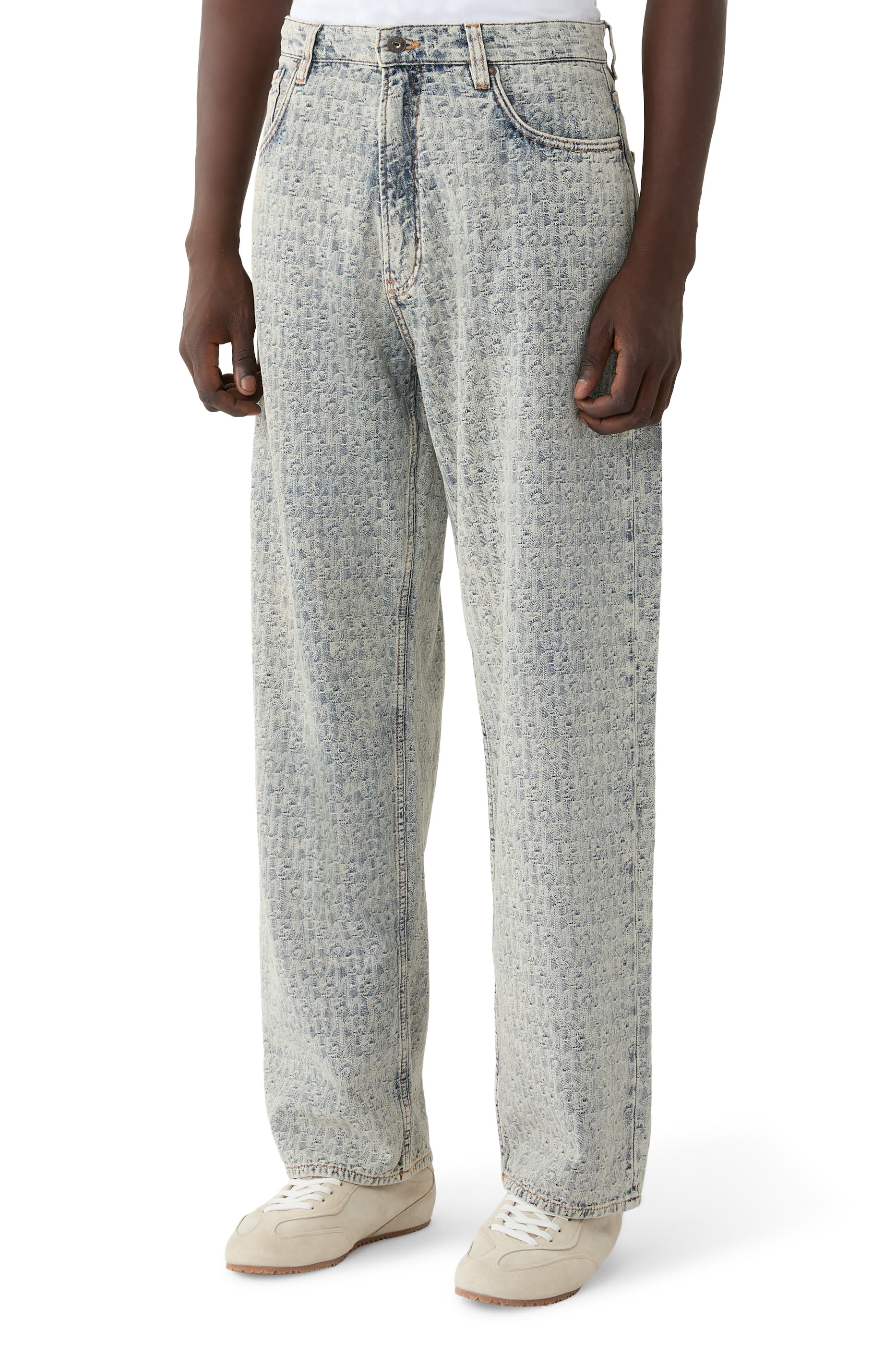 Monogram Pattern Jeans 