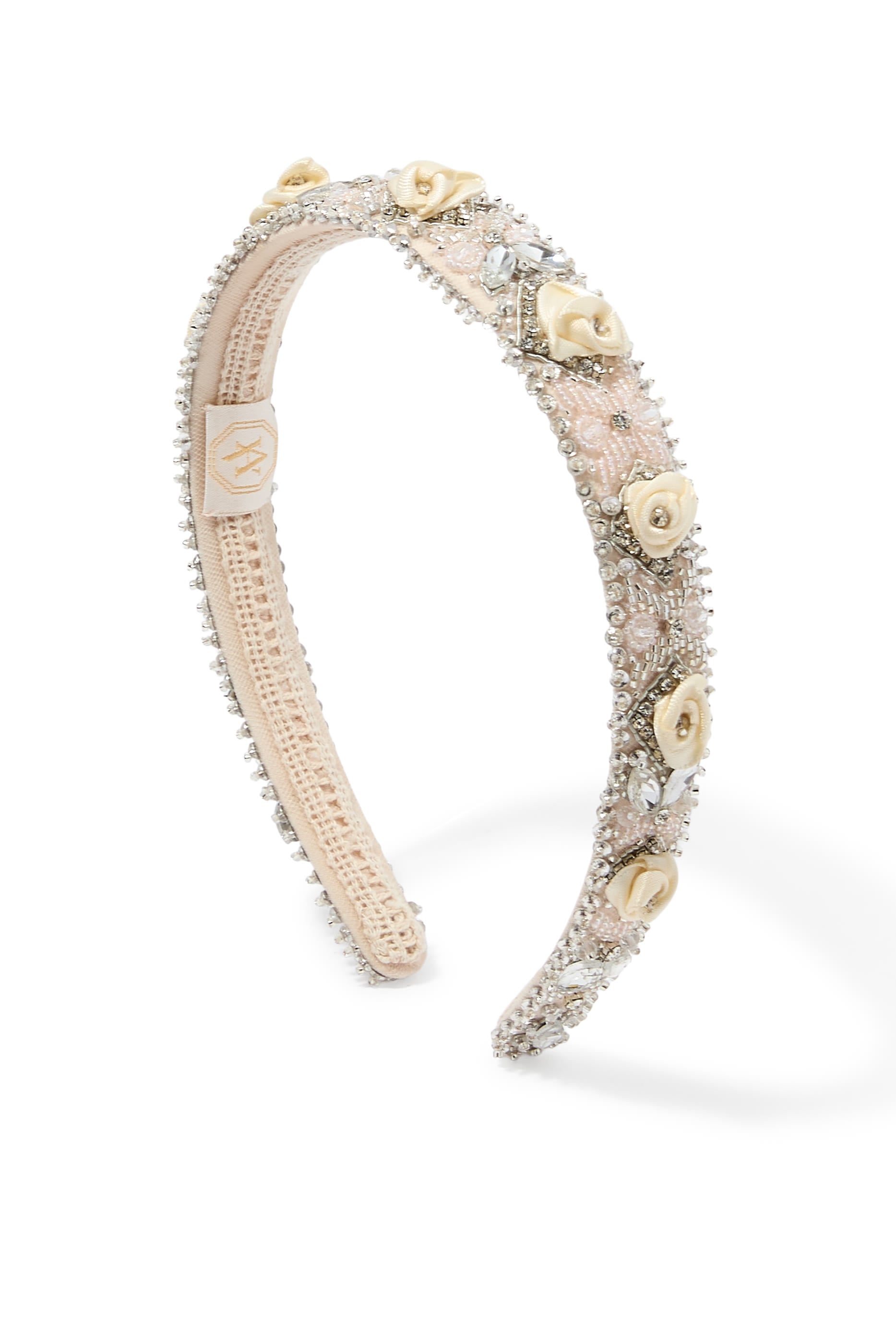 Kids Floral Appliqués Crystal-Embellished Hairband