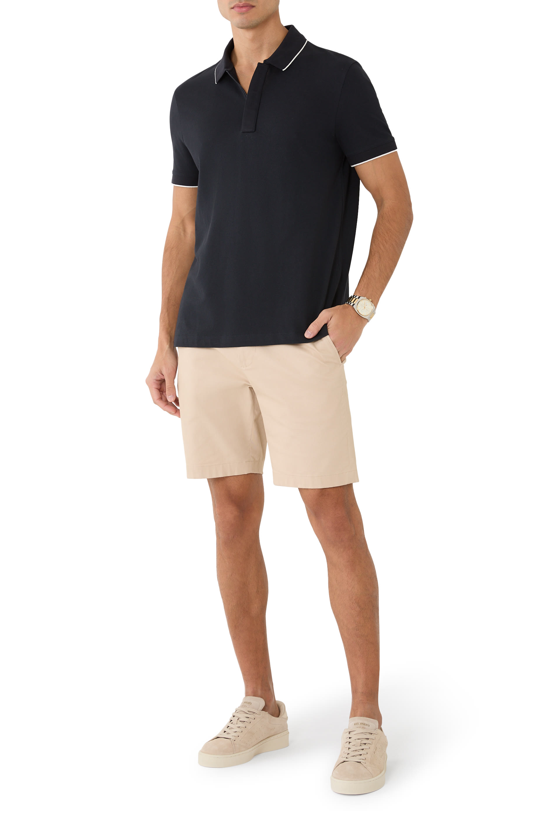  Slim Fit Polo with Button Insert