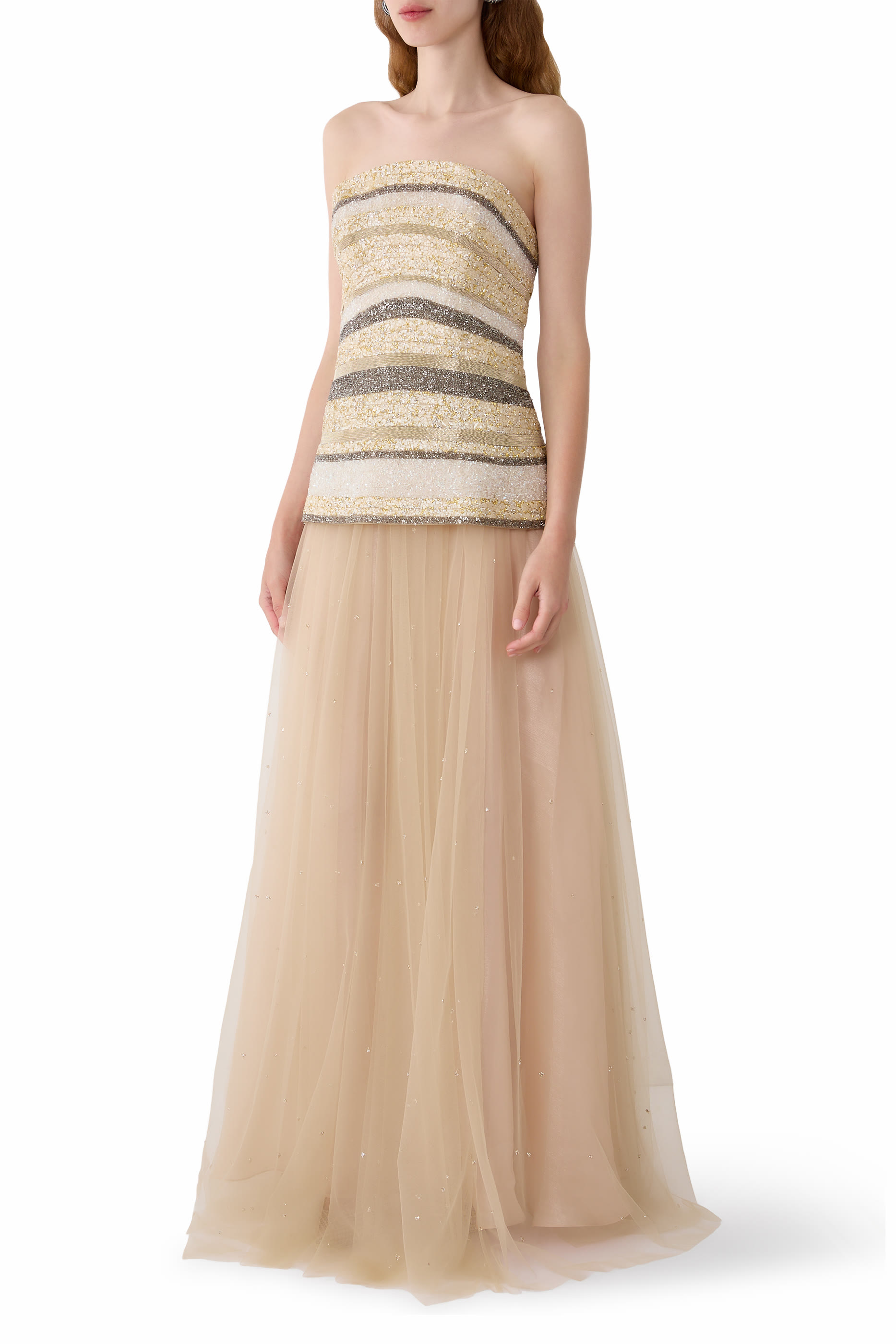 Mirella Tulle Strapless Gown