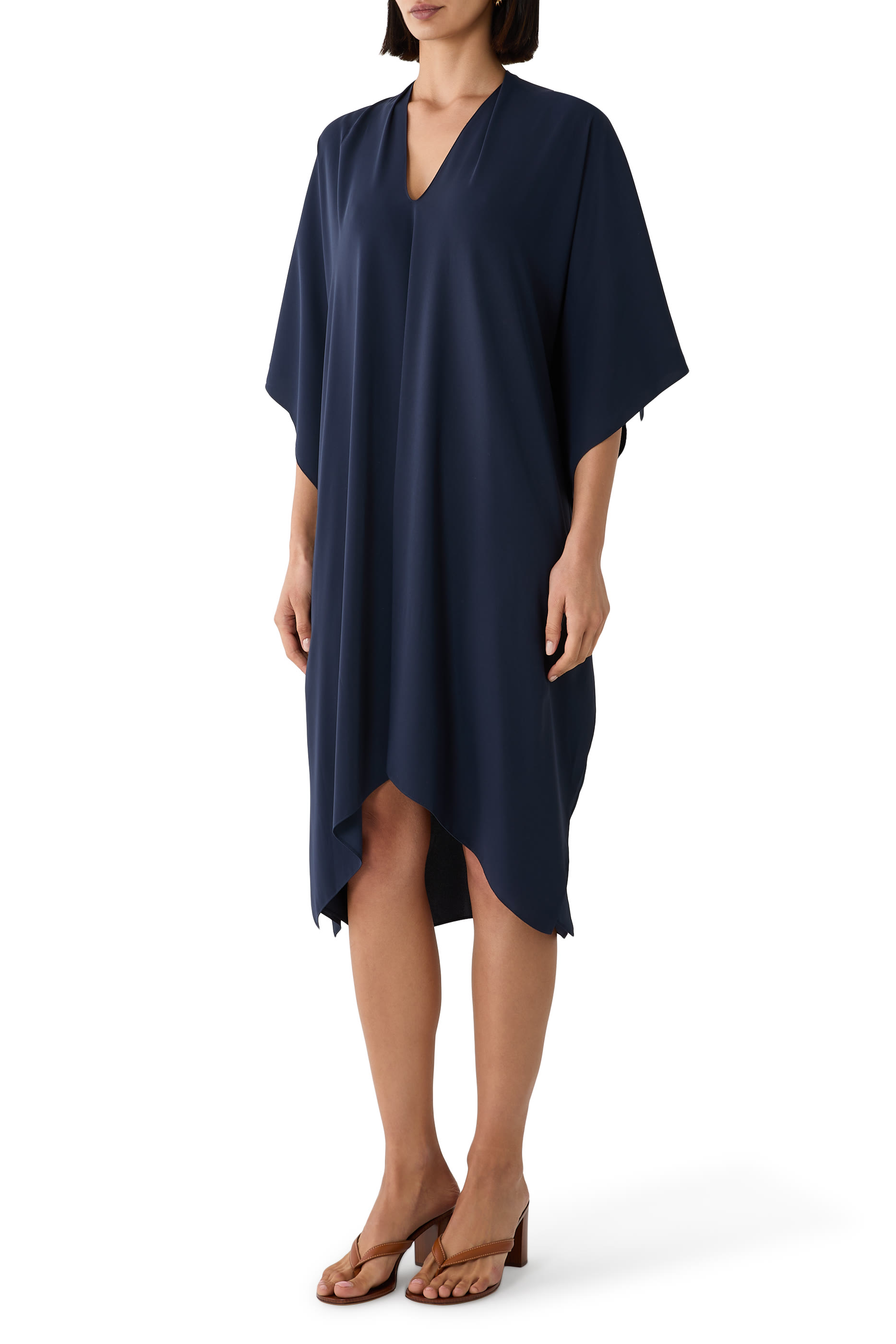  V-Neck Midi Dress