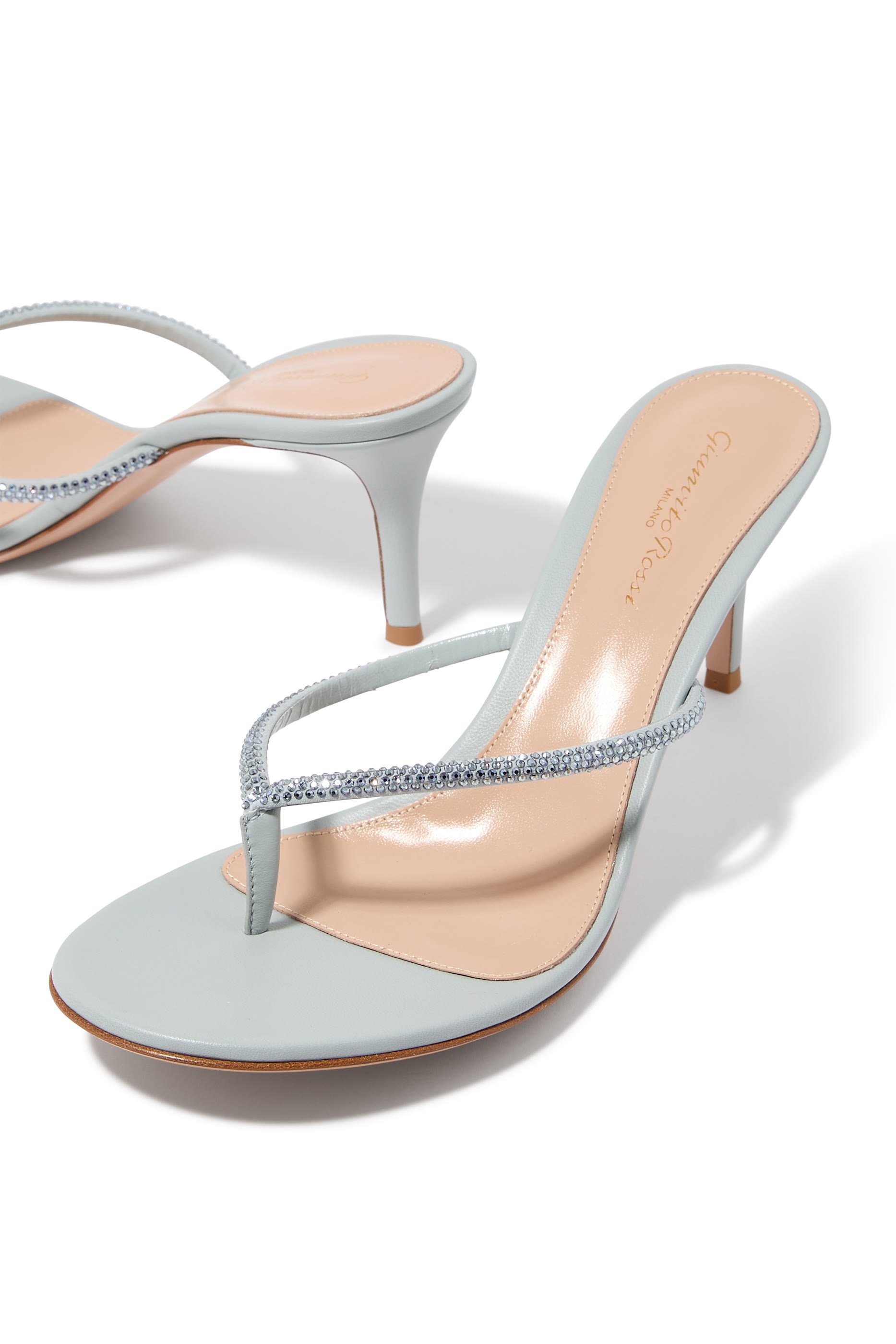 Rhinestone-Embellished 70 Thong Sandals