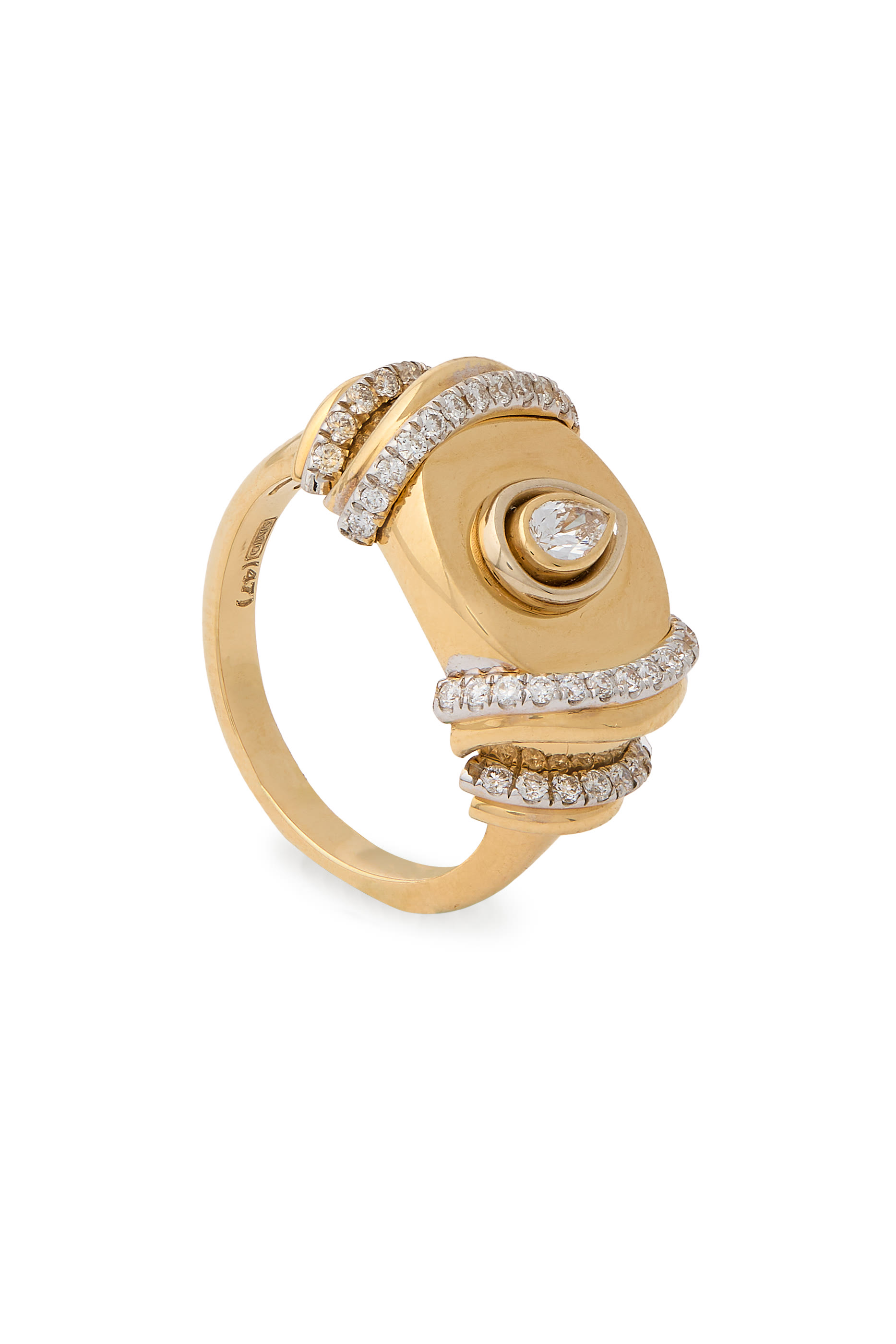 Fortune Pinky Ring, 18K Yellow Gold & Diamonds