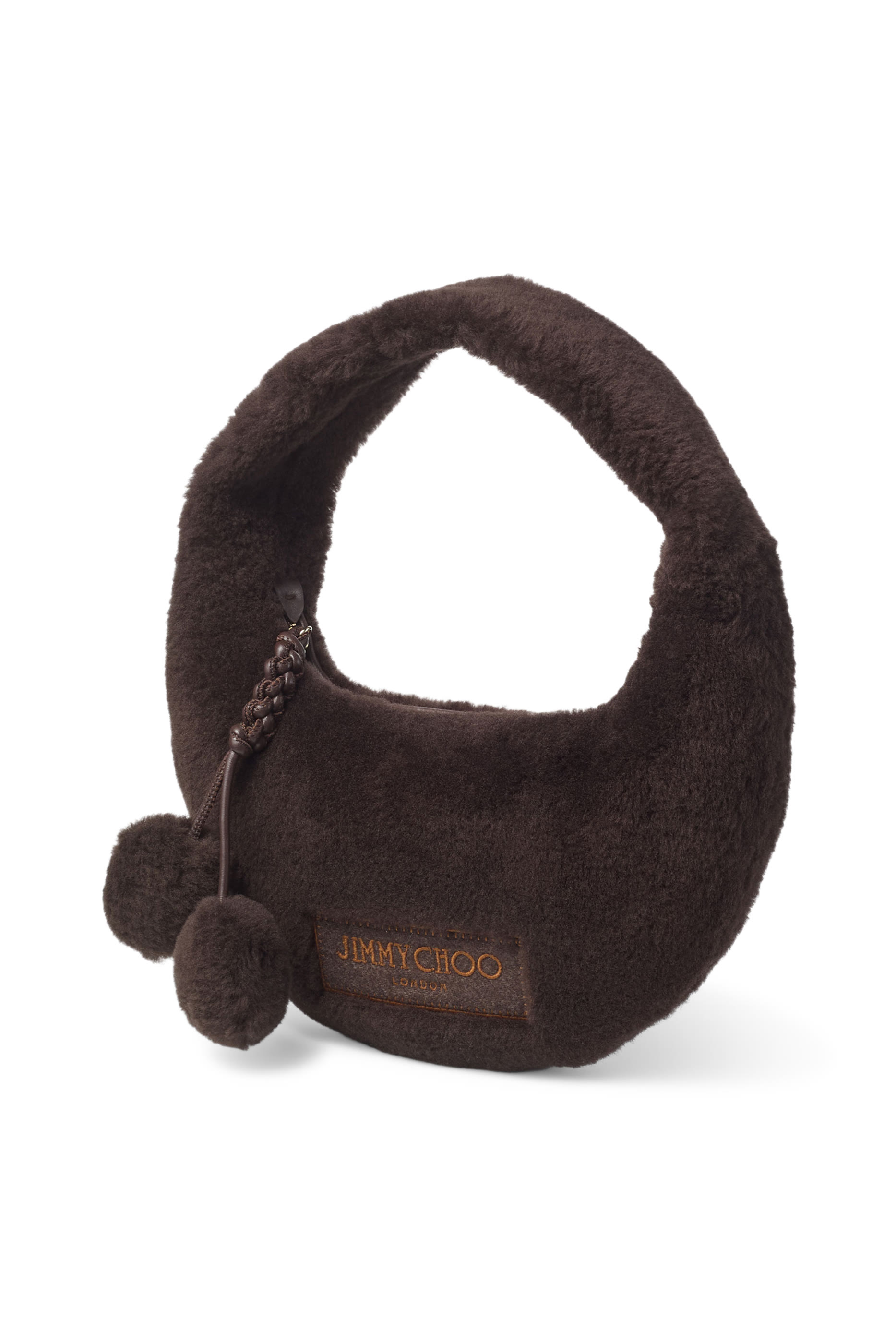 Pom Pom-Details Winter Hobo Bag